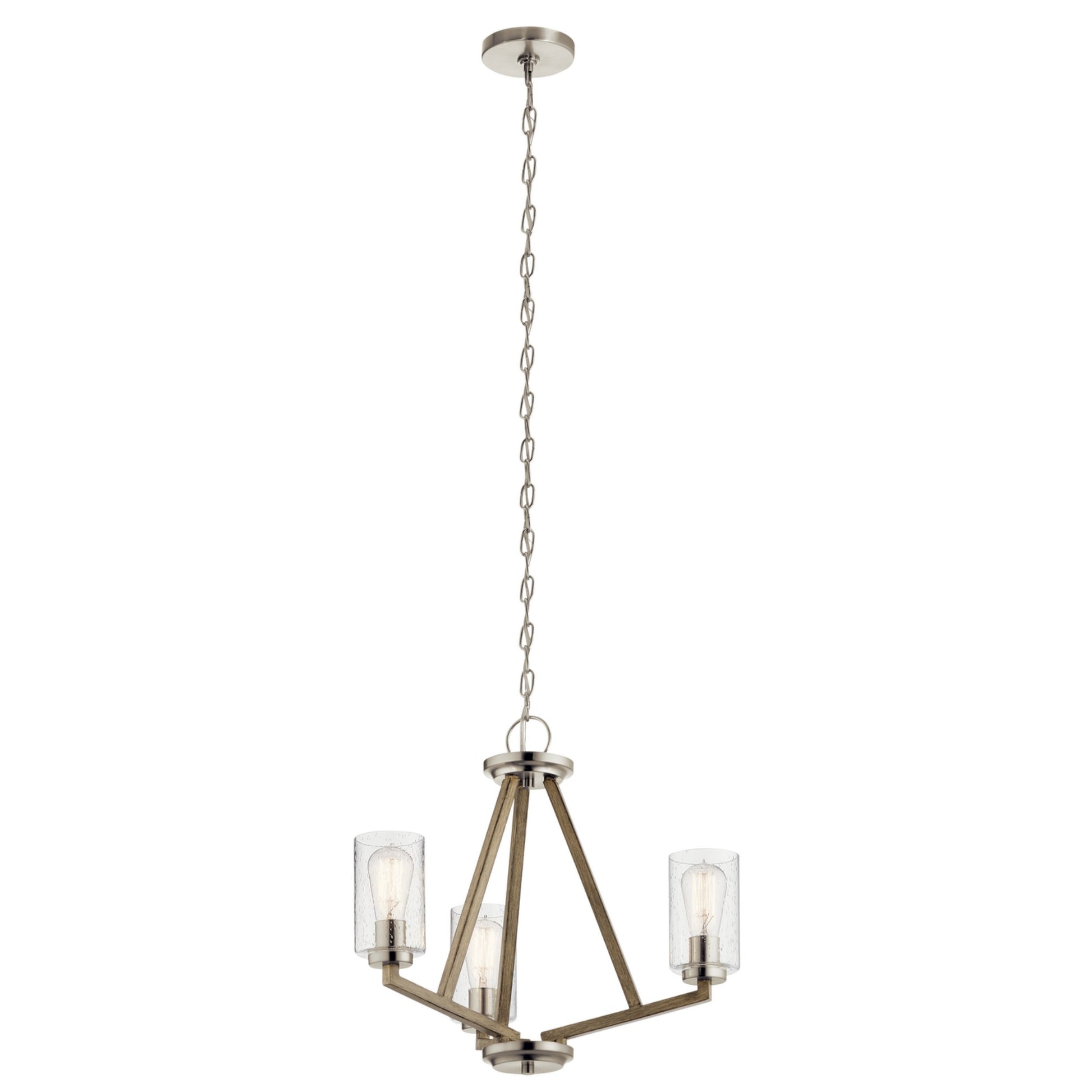 Deryn 22" 3-Light Chandelier, Distressed Antique Gray Finish - Bees Lighting