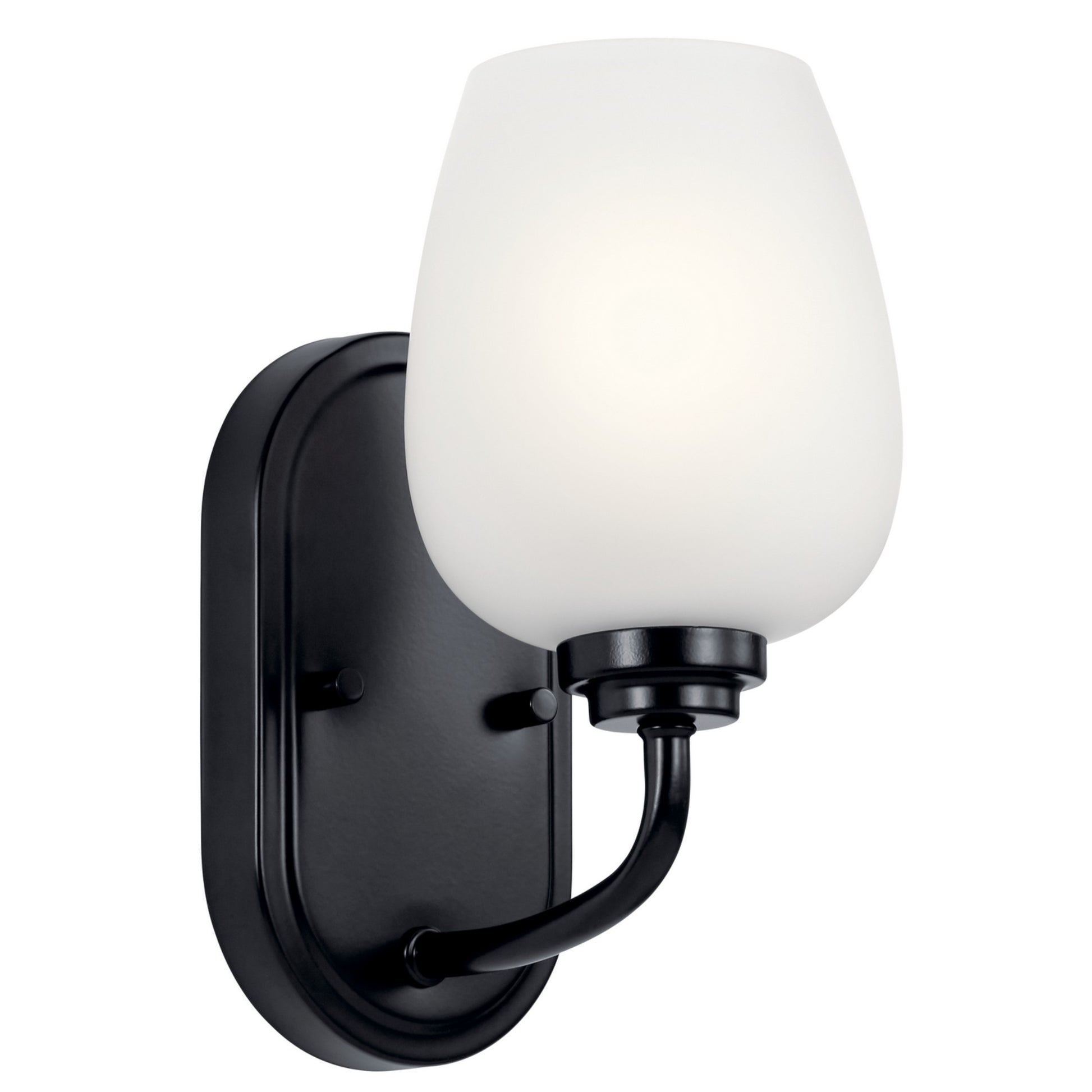 Valserrano 5" Wall Sconce, Black Finish, Satin Etched Glass - Bees Lighting