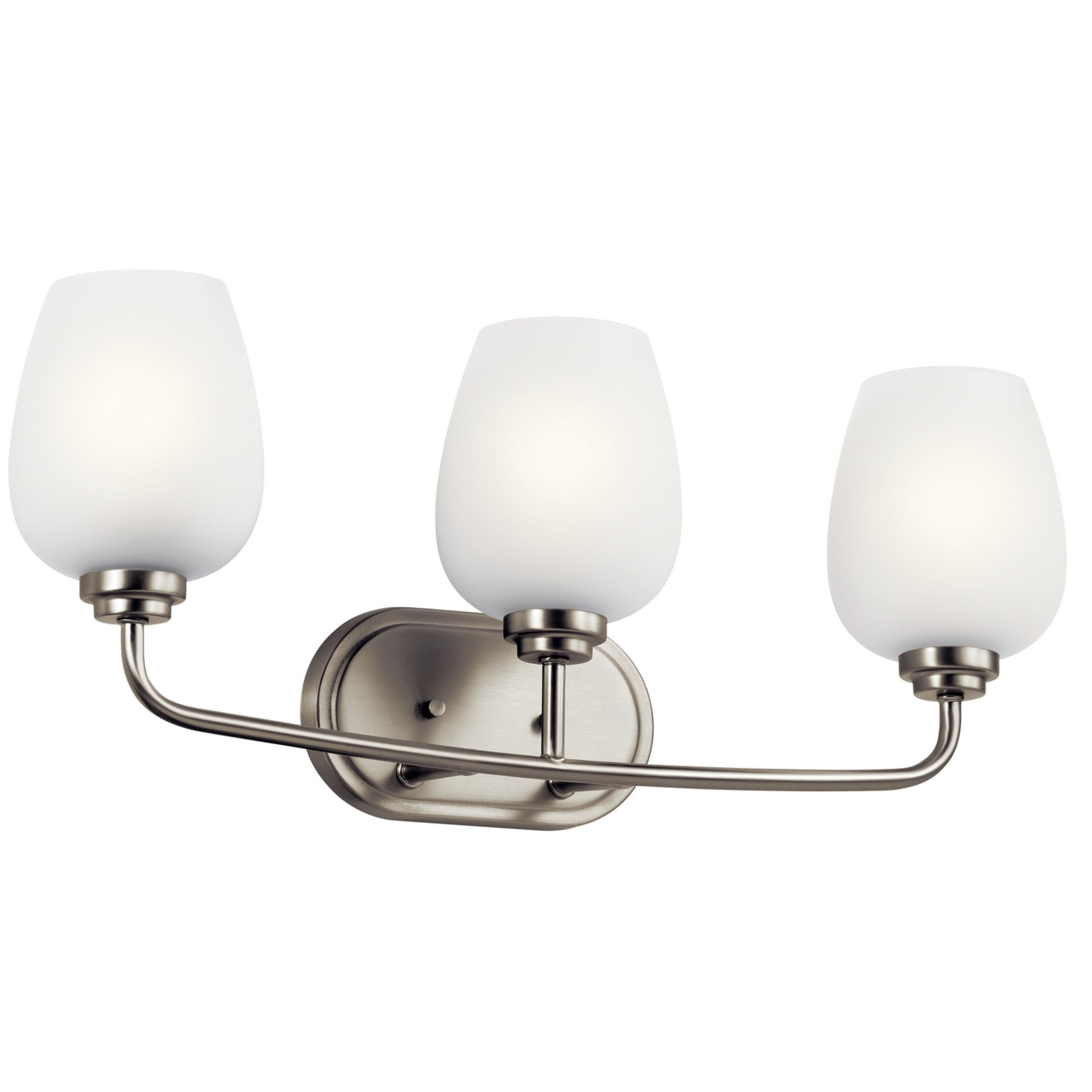 Valserrano 24" 3-Light Bath Vanity Light, Brushed Nickel Finish, Satin Etched Glass - Bees Lighting