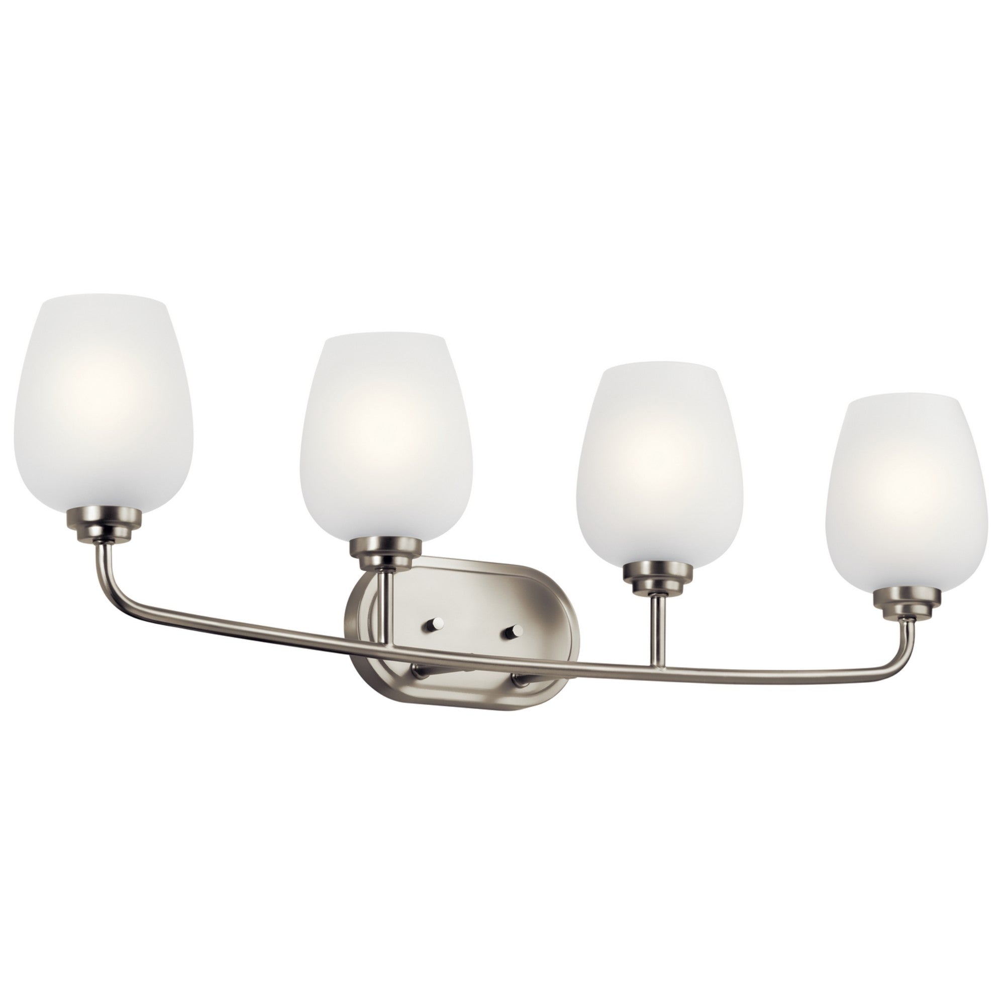 Valserrano 34" 4-Light Bath Vanity Light, Brushed Nickel Finish, Satin Etched Glass - Bees Lighting