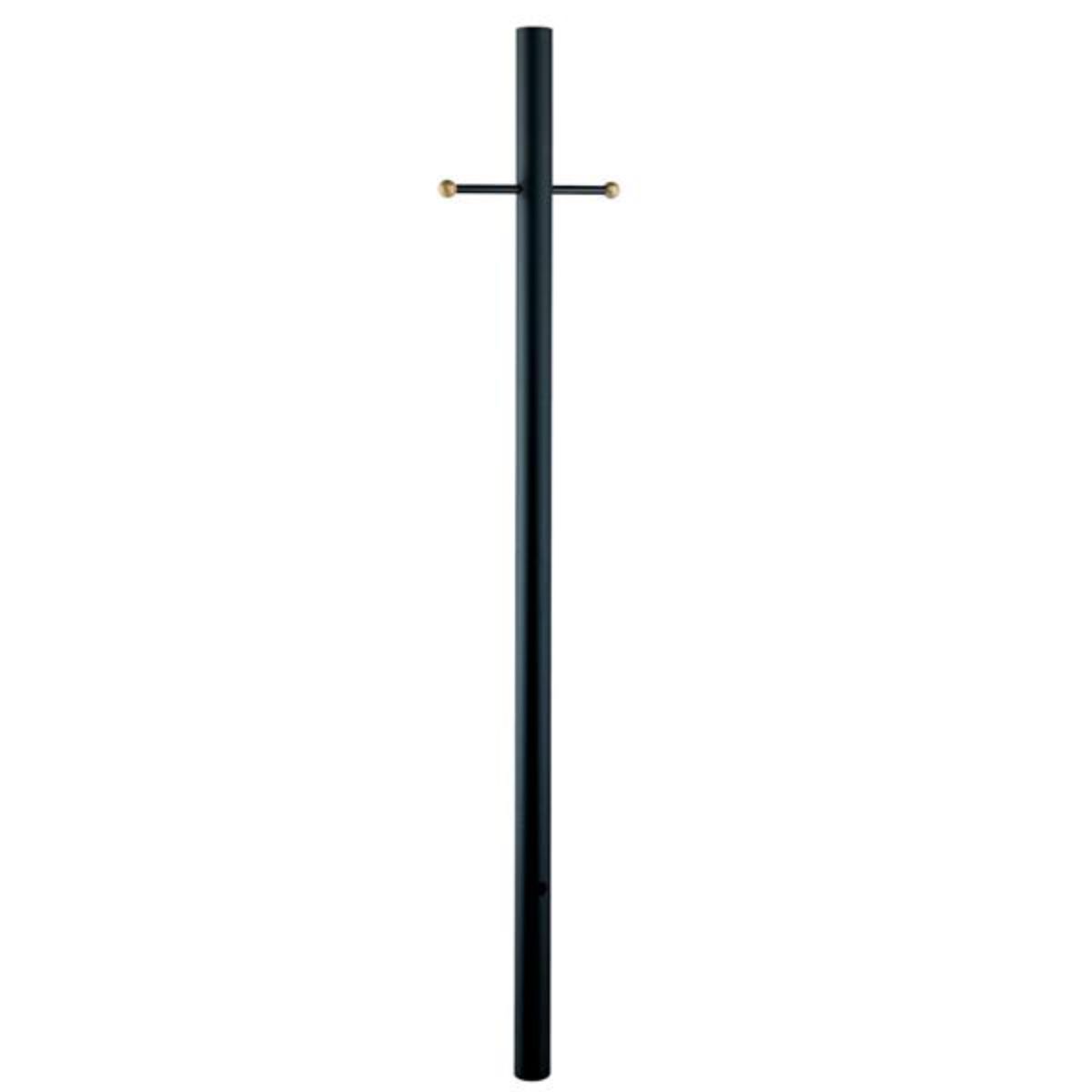 7 Ft Round Aluminum Direct Burial Pole with a Ladder Rest 3 In. Shaft Matte Black Finish
