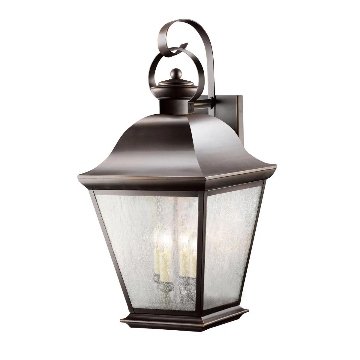 Mount Vernon 29" 4-Light Outdoor Wall Light With Clear Seeded Glass, Bronze Finish - Bees Lighting