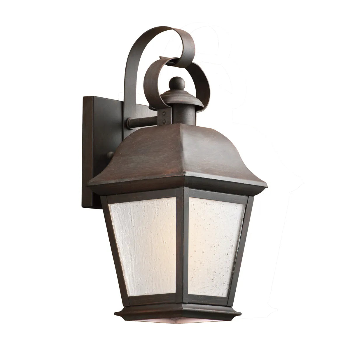 Mount Vernon 13" 1-Light Outdoor Wall Light With Clear Seeded Glass, Bronze Finish - Bees Lighting