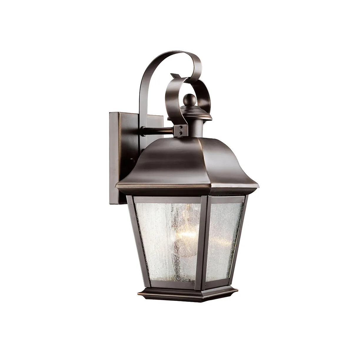 Mount Vernon 13" 1-Light Outdoor Wall Light With Clear Seeded Glass, Bronze Finish - Bees Lighting