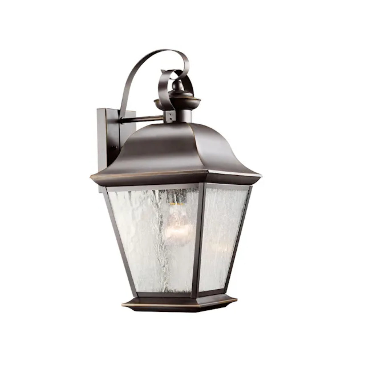 Mount Vernon 20" 1-Light Outdoor Wall Light With Clear Seeded Glass, Bronze Finish - Bees Lighting