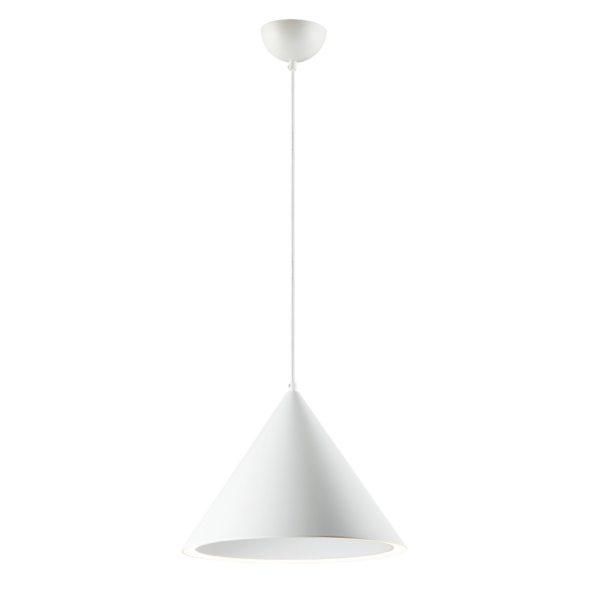 Abyss 16" Cone LED Pendant, Matte White Finish - Bees Lighting