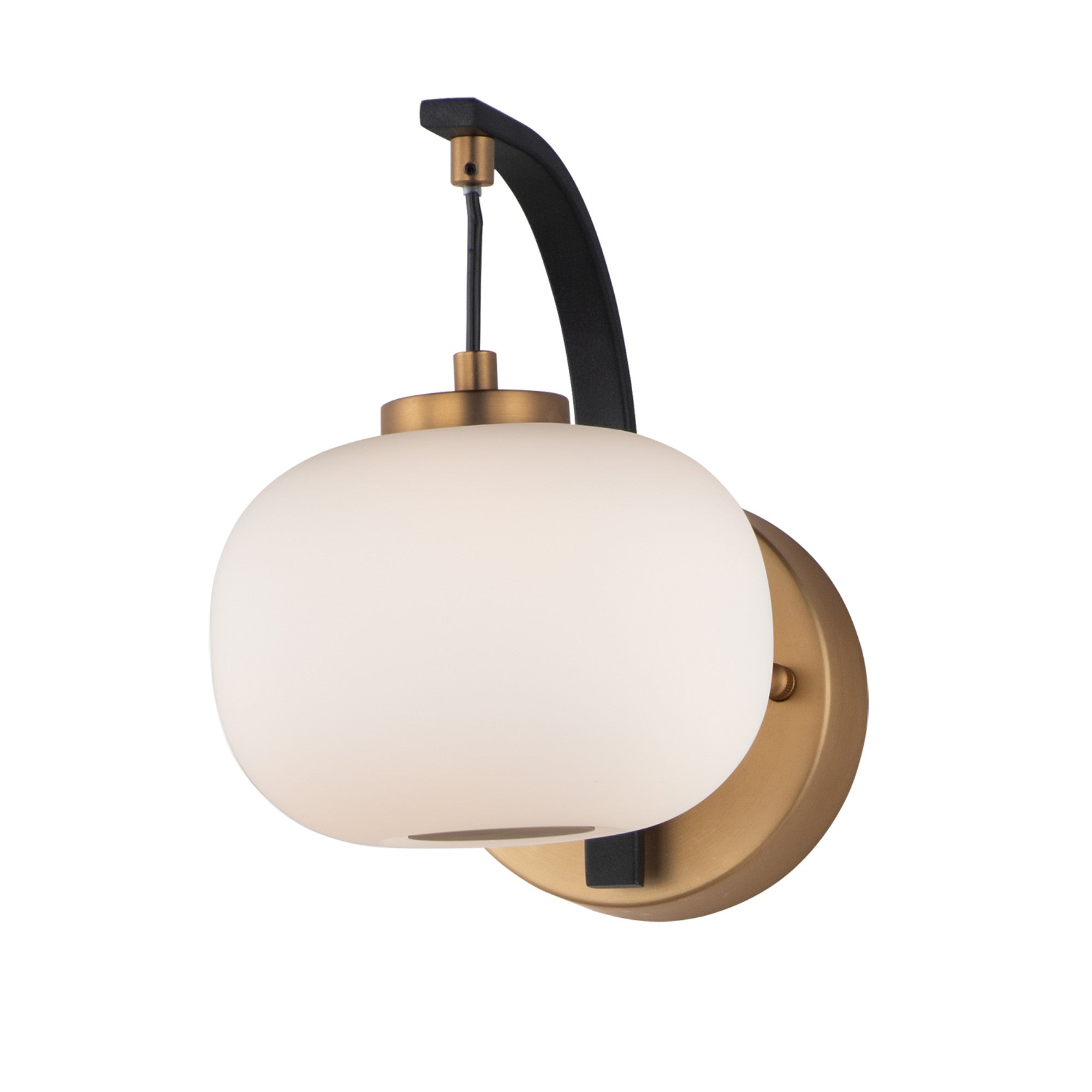 Soji 10" Drum LED Wall Sconce, Black & Gold Finish - Bees Lighting