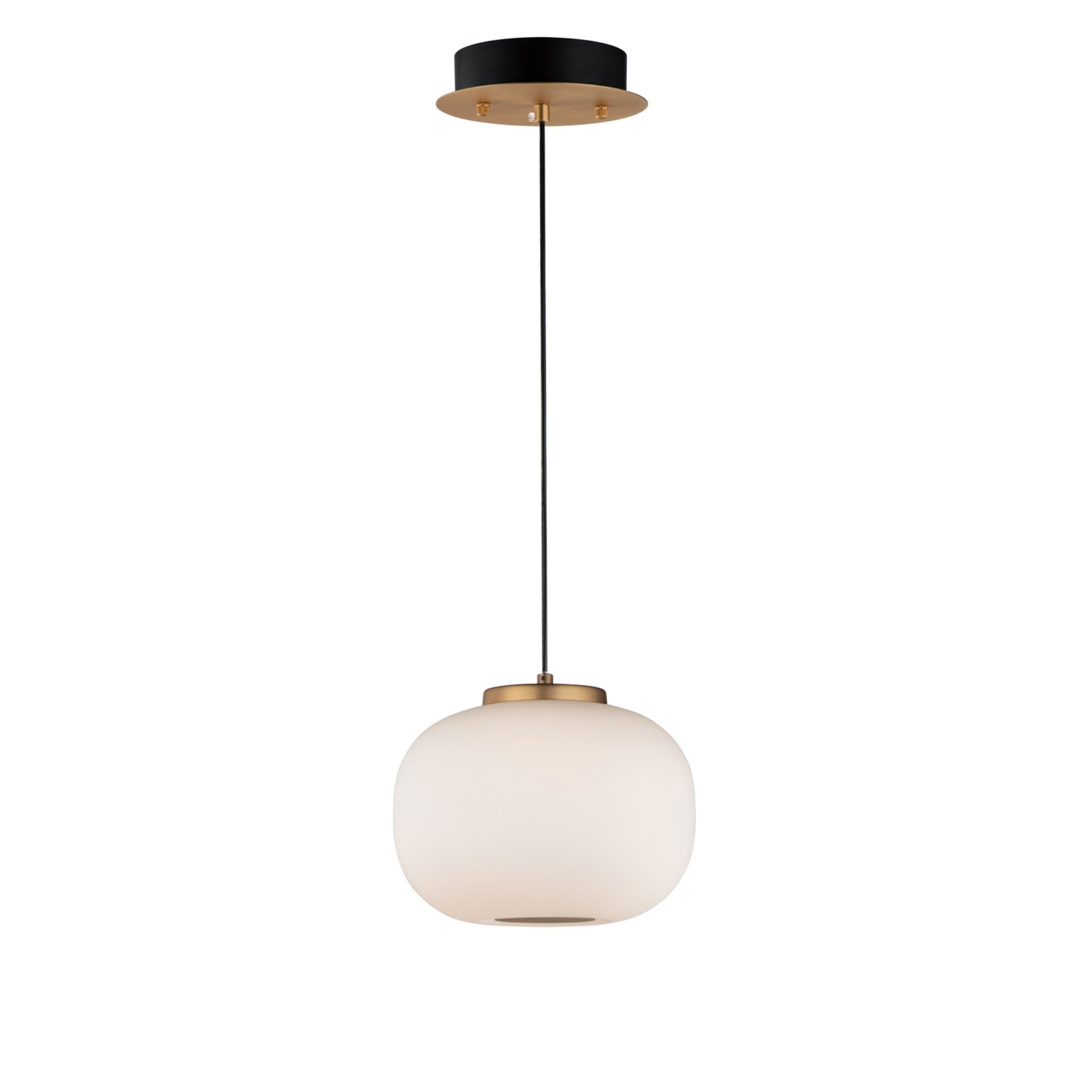 Soji 8" LED Pendant, Black & Gold Finish - Bees Lighting