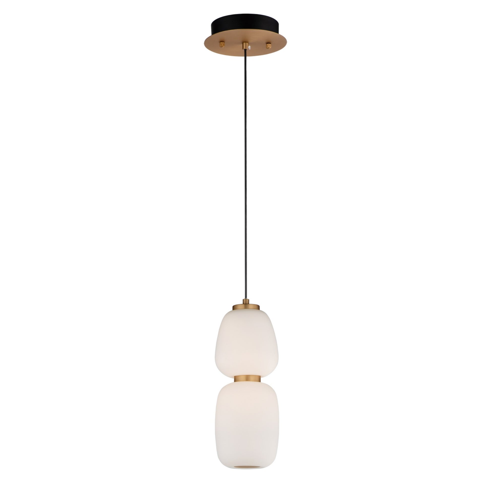 Soji 13" LED Pendant, Black & Gold Finish - Bees Lighting