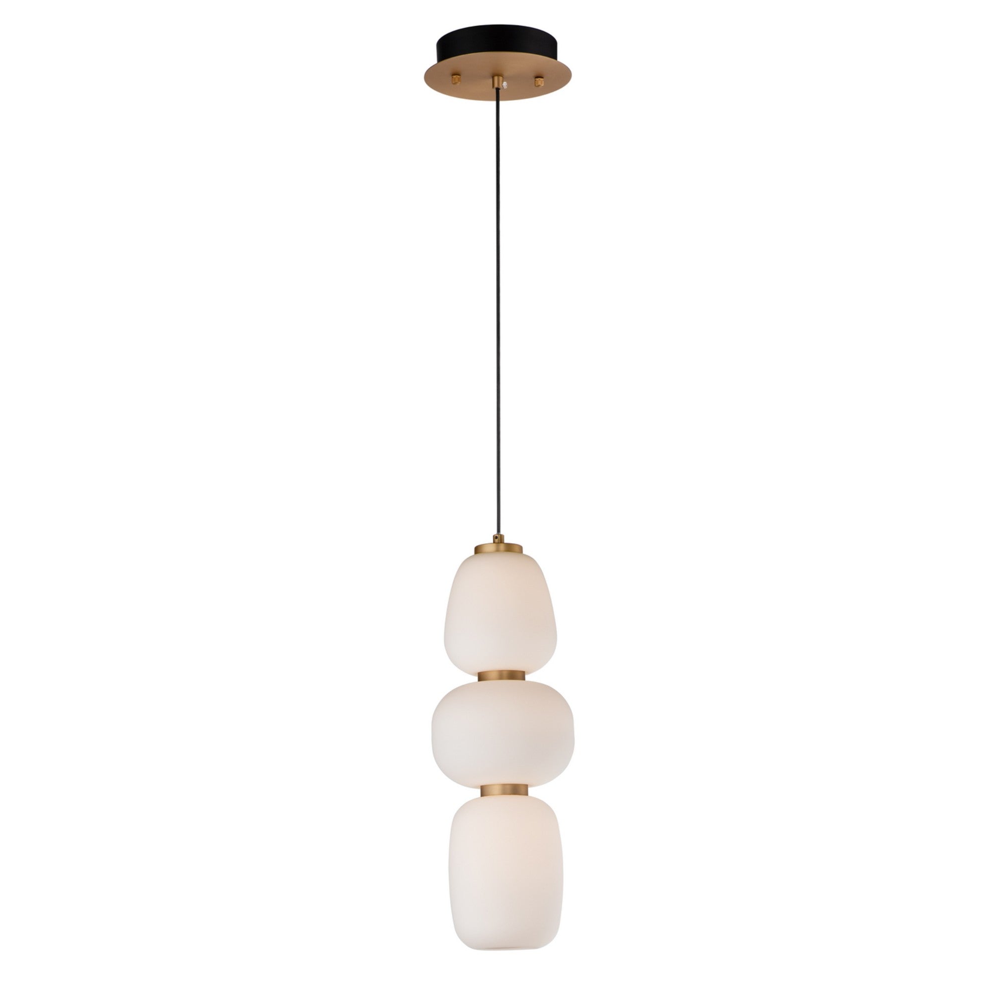 Soji 18" LED Pendant, Black & Gold Finish - Bees Lighting