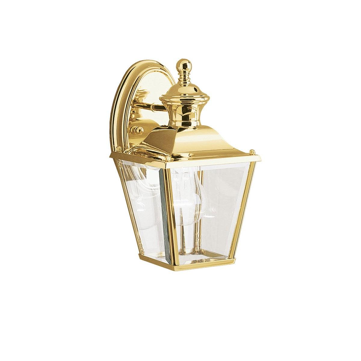 Bay Shore 10" outdoor wall sconce polished brass finish - Bees Lighting