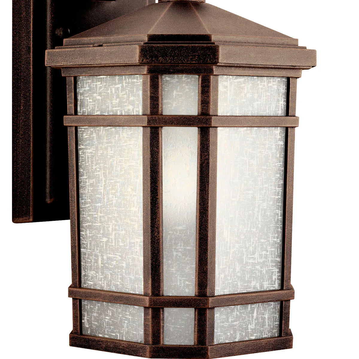 Cameron 11" 1-Light Outdoor Wall Light With Satin Etched Linen Glass, Bronze Finish - Bees Lighting