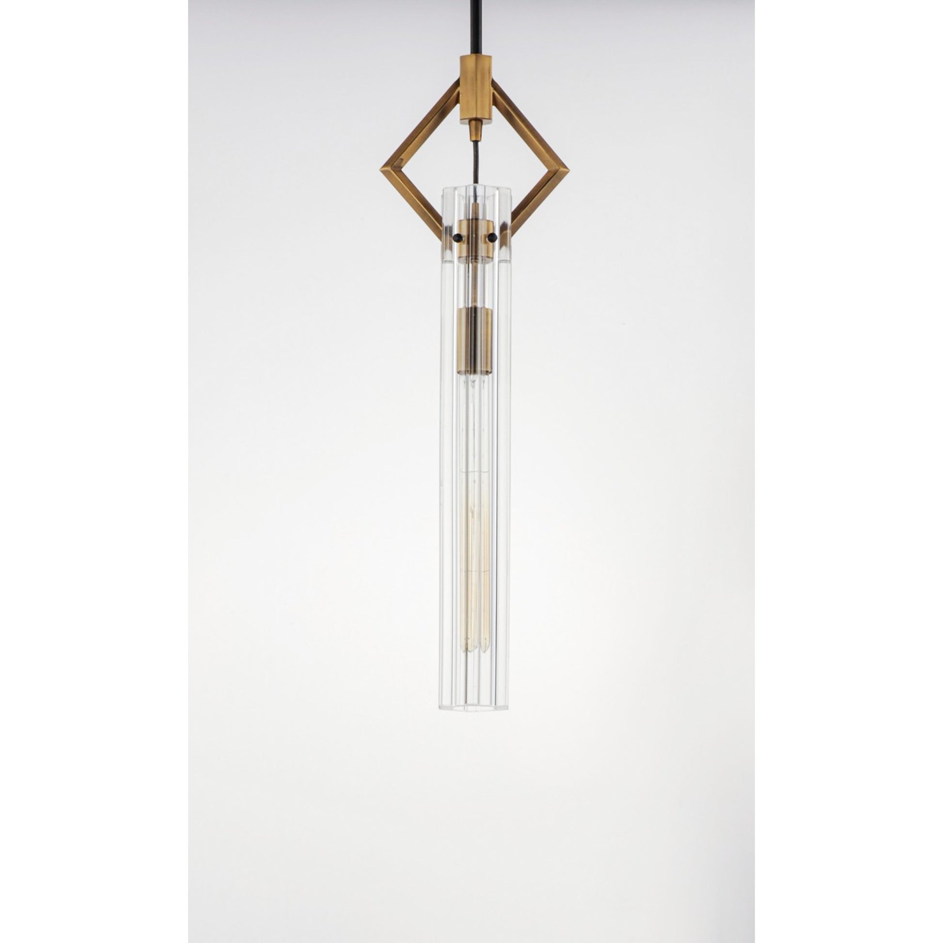 Flambeau 26" Pendant, Black & Antique Brass Finish - Bees Lighting