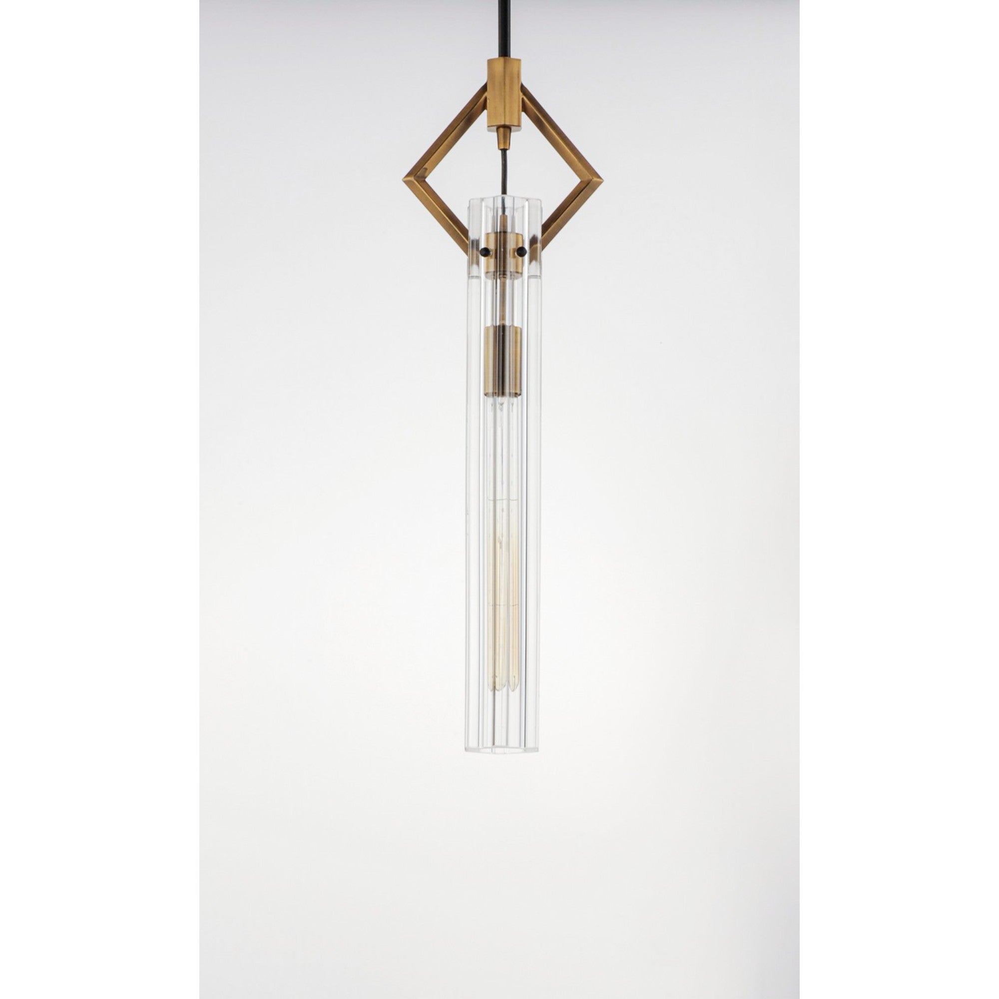 Flambeau 26" Pendant, Black & Antique Brass Finish - Bees Lighting