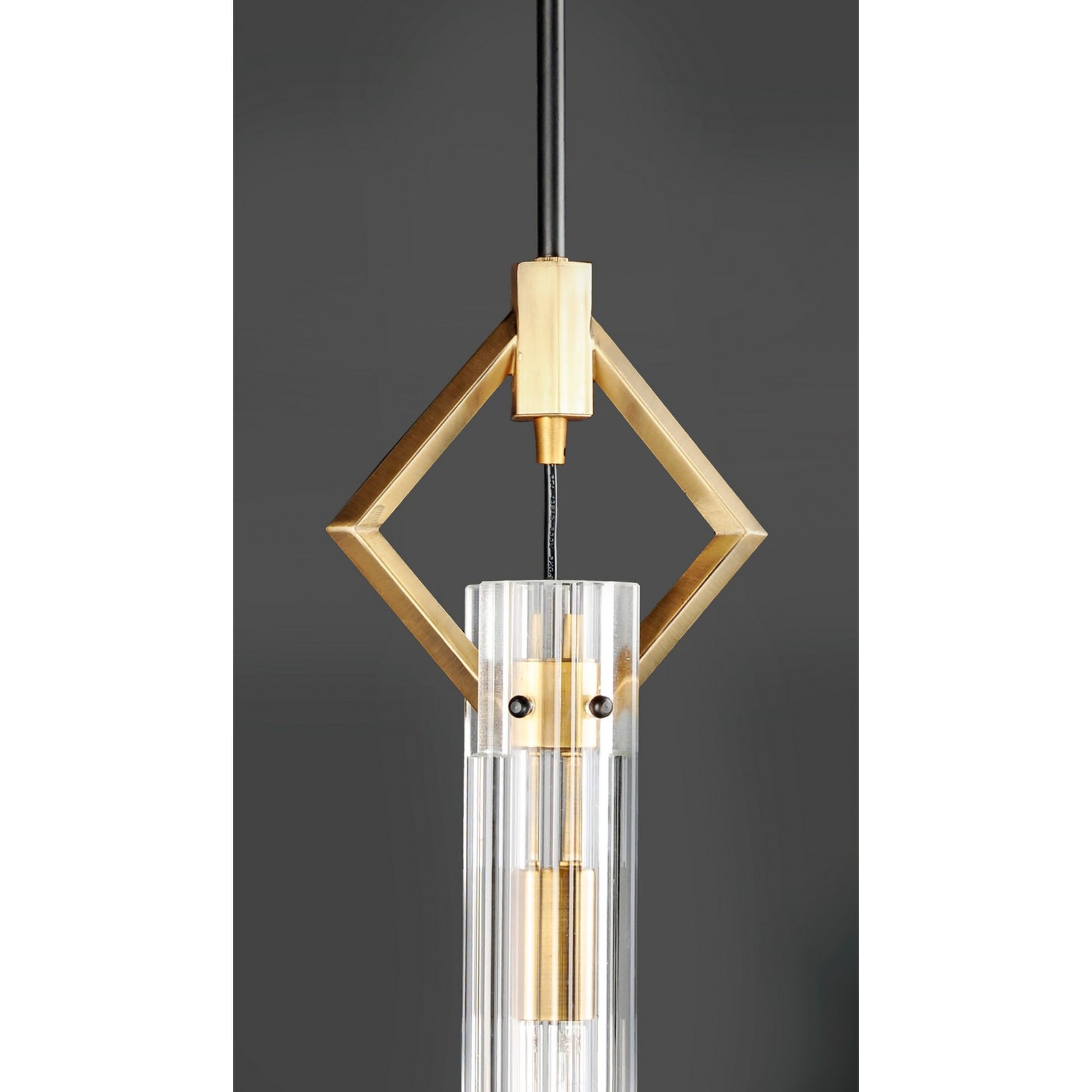 Flambeau 26" Pendant, Black & Antique Brass Finish - Bees Lighting