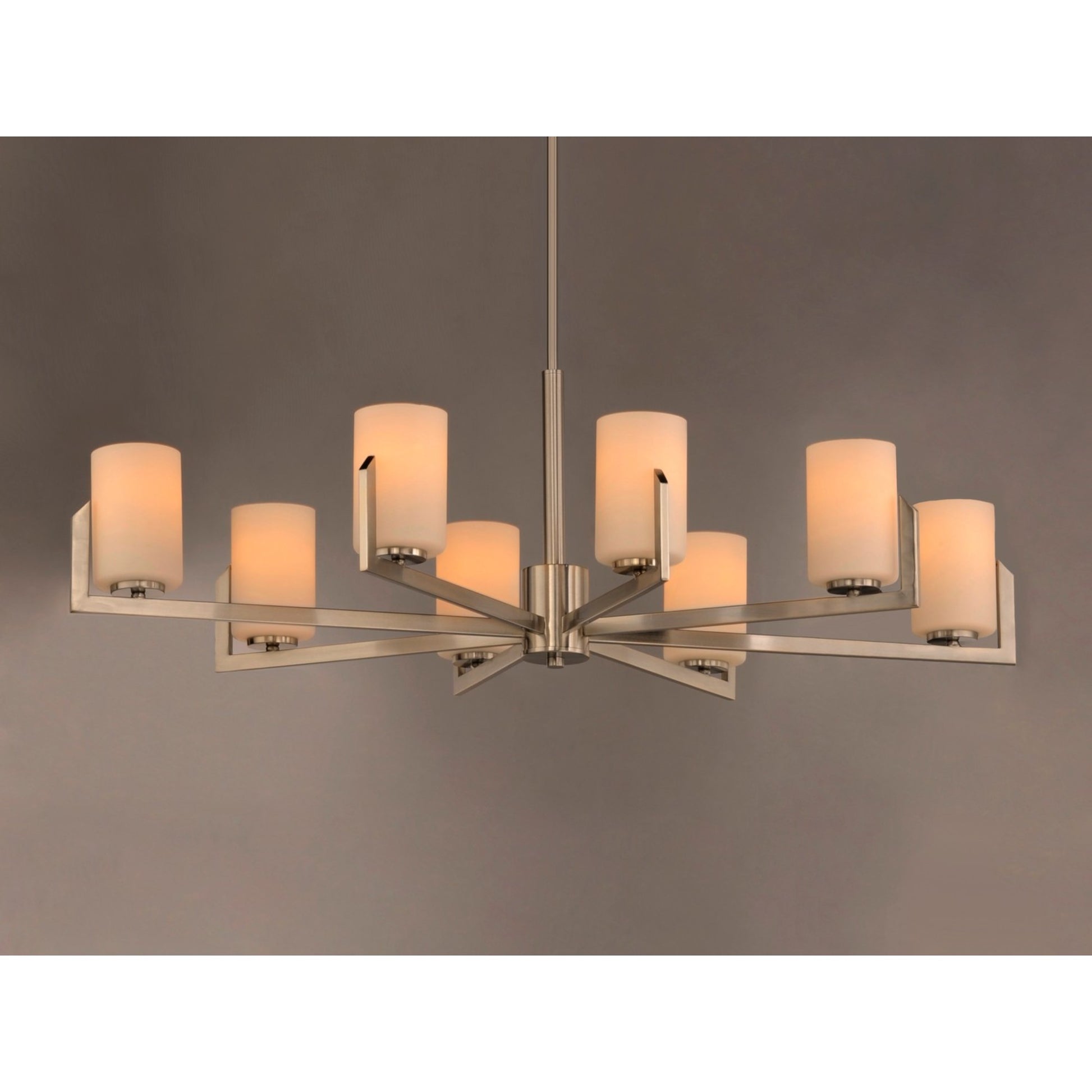 Dart 44" 8 Lights Chandelier, Nickel Finish - Bees Lighting