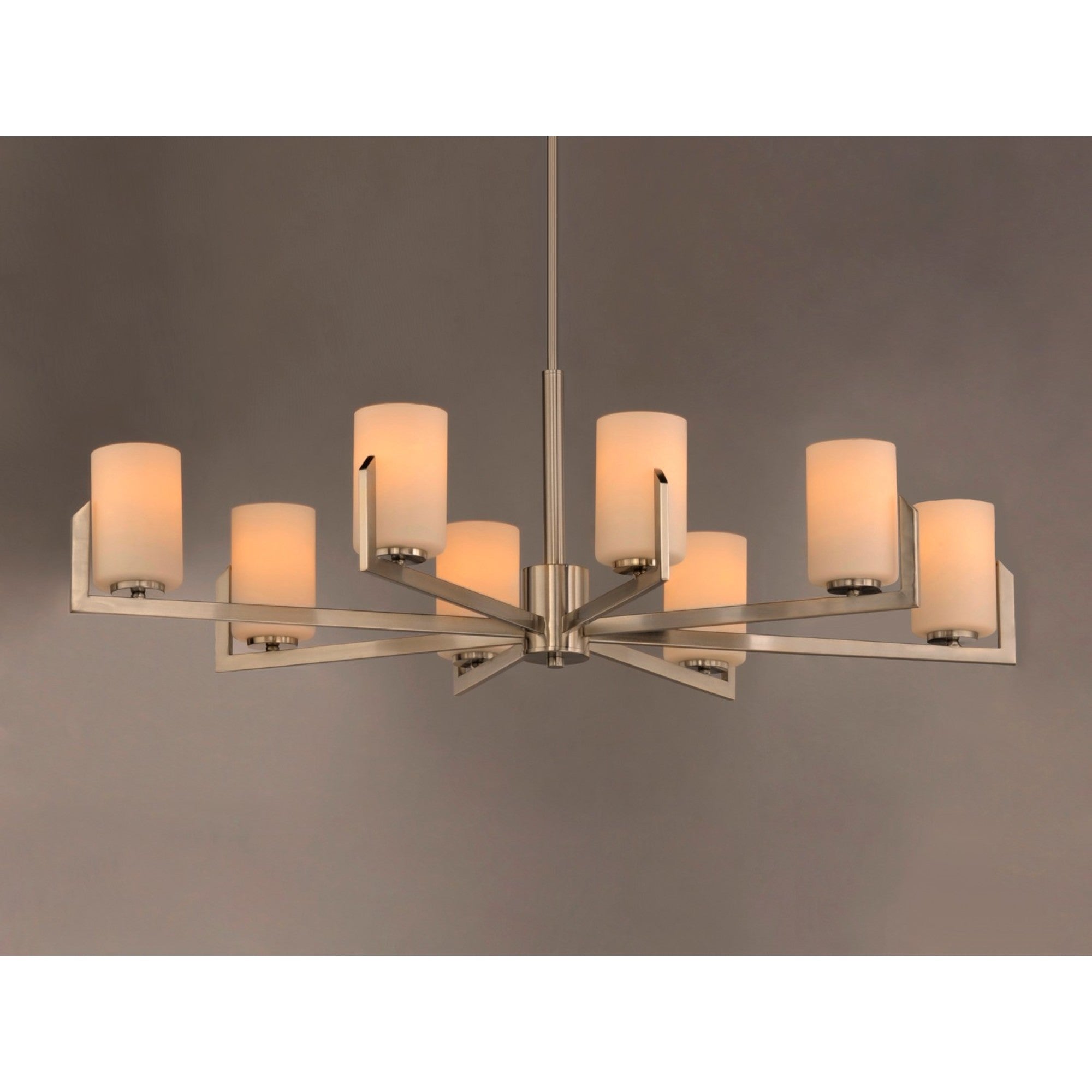 Dart 44" 8 Lights Chandelier, Nickel Finish - Bees Lighting