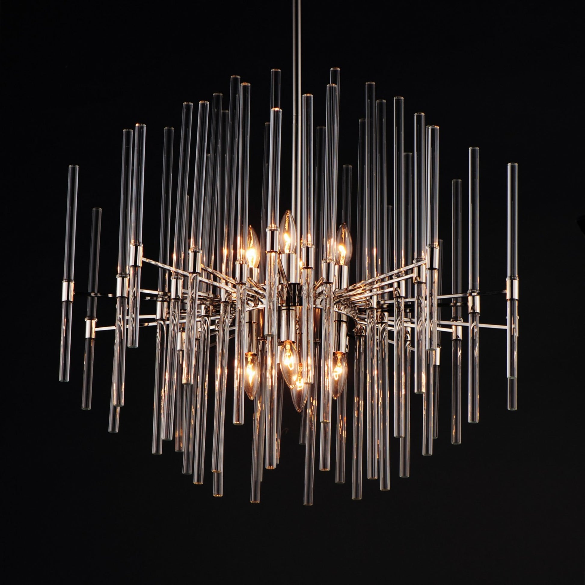Divine 29" 8 Lights Chandelier, Polished Nickel finish - Bees Lighting