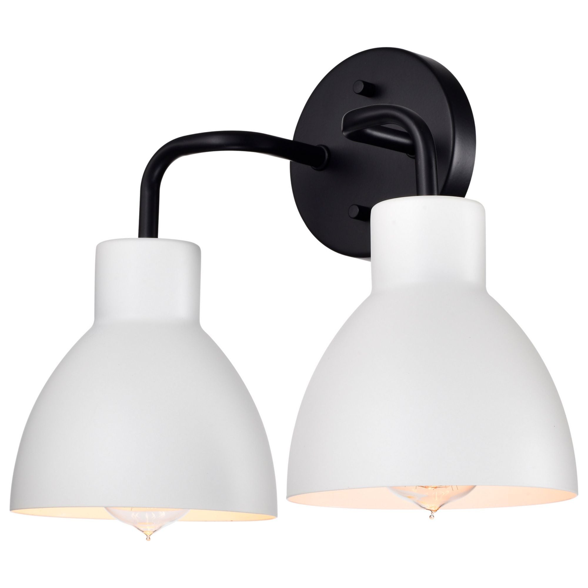 Sloan 14" 2 Lights Vanity, Black and White Finish - Bees Lighting