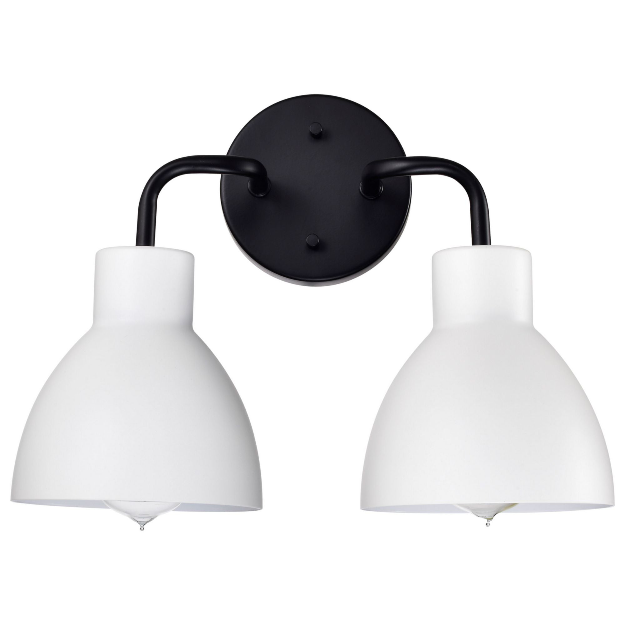 Sloan 14" 2 Lights Vanity, Black and White Finish - Bees Lighting