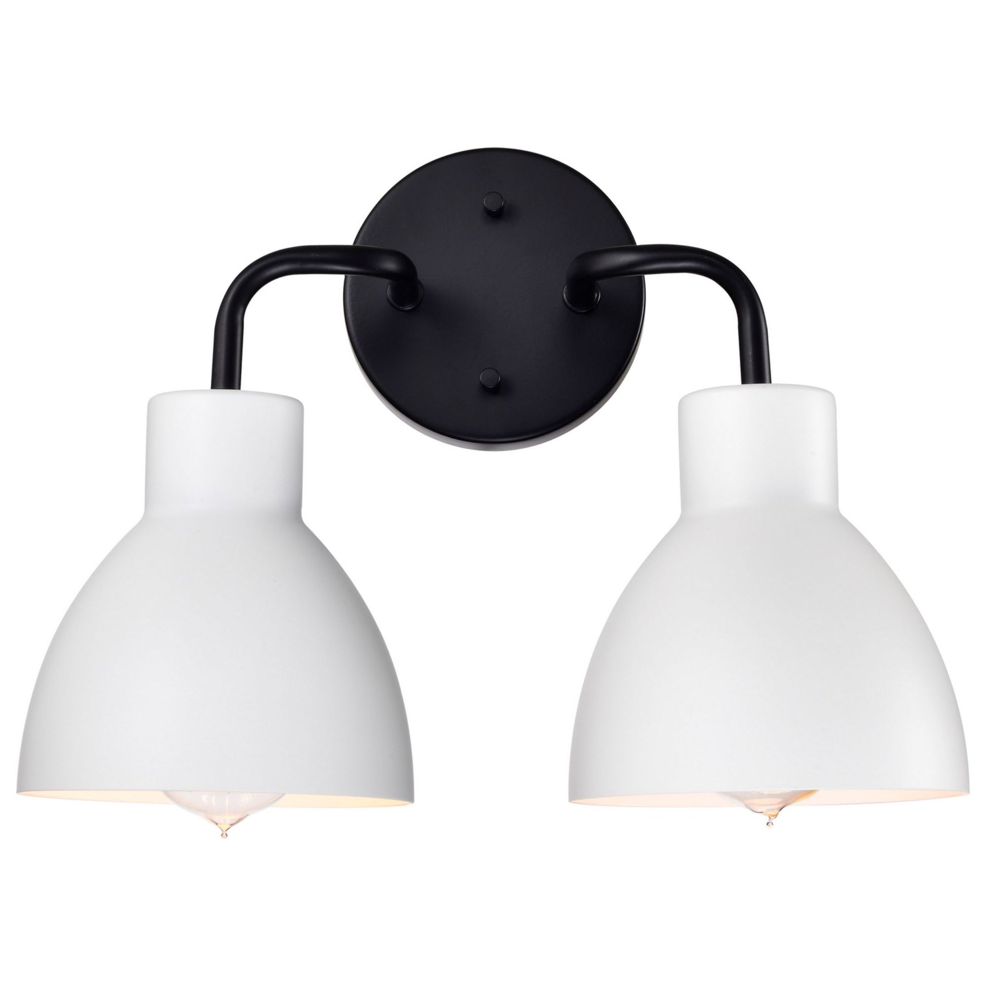 Sloan 14" 2 Lights Vanity, Black and White Finish - Bees Lighting