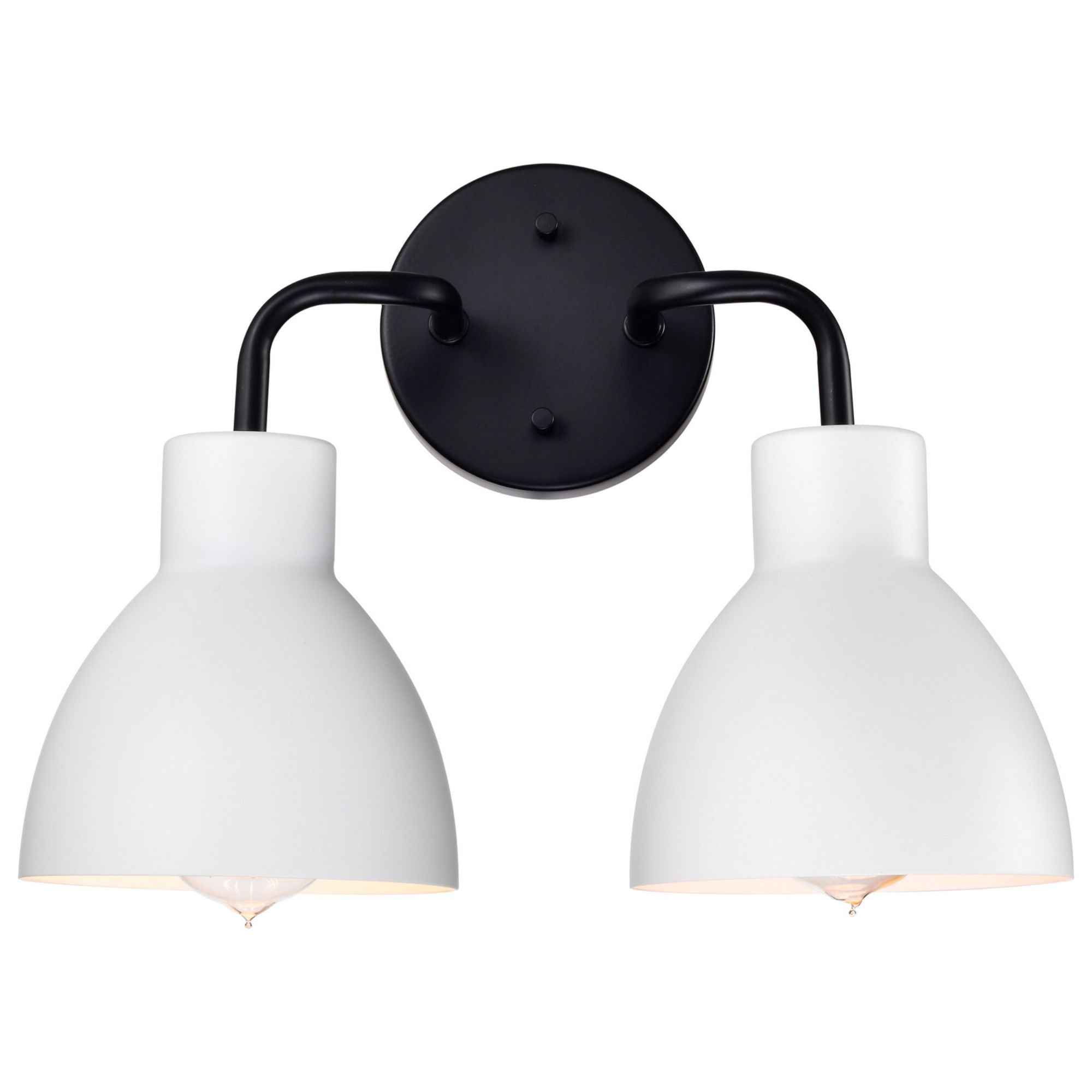 Sloan 14" 2 Lights Vanity, Black and White Finish - Bees Lighting
