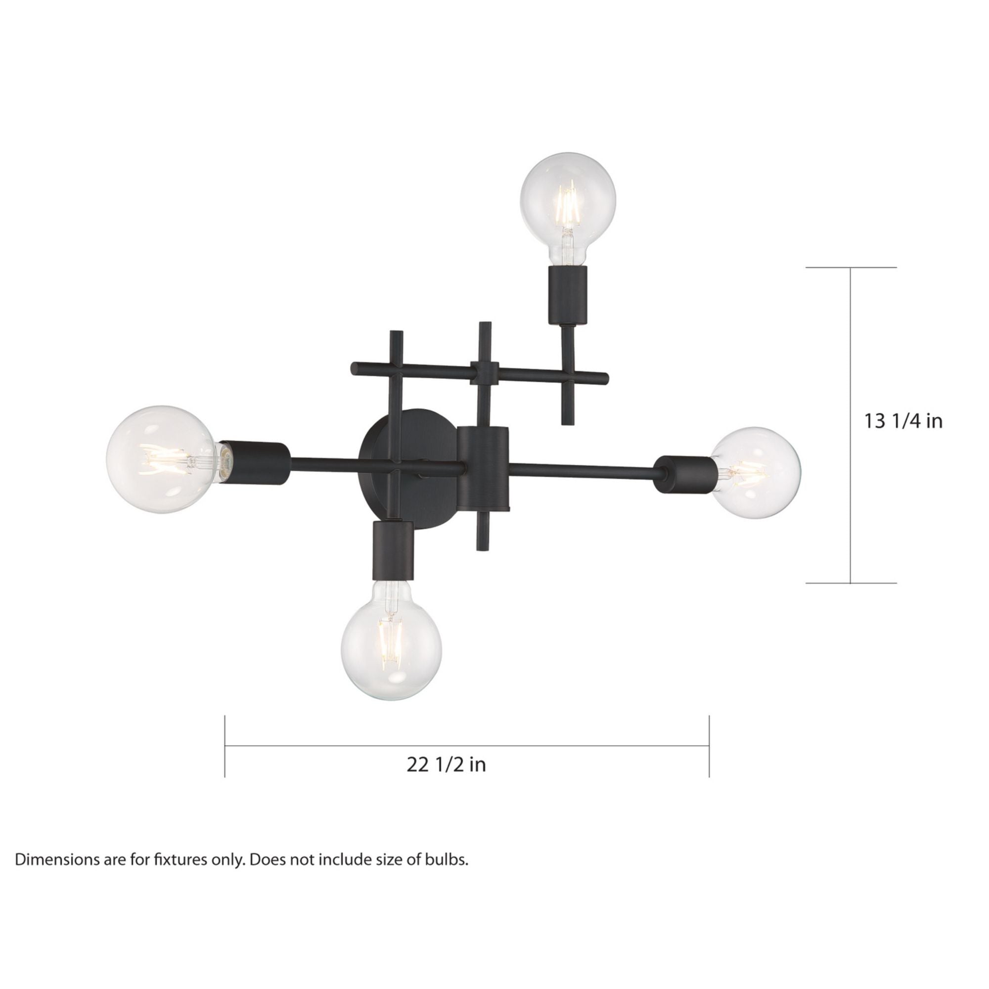 Delphi 23" 4 Lights Armed Sconce, Black Finish - Bees Lighting