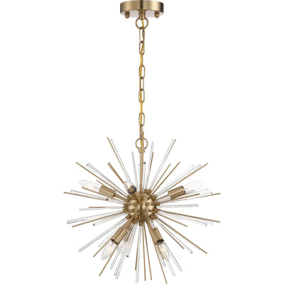 Cirrus 16" 6 Lights Chandelier, Brass Finish
