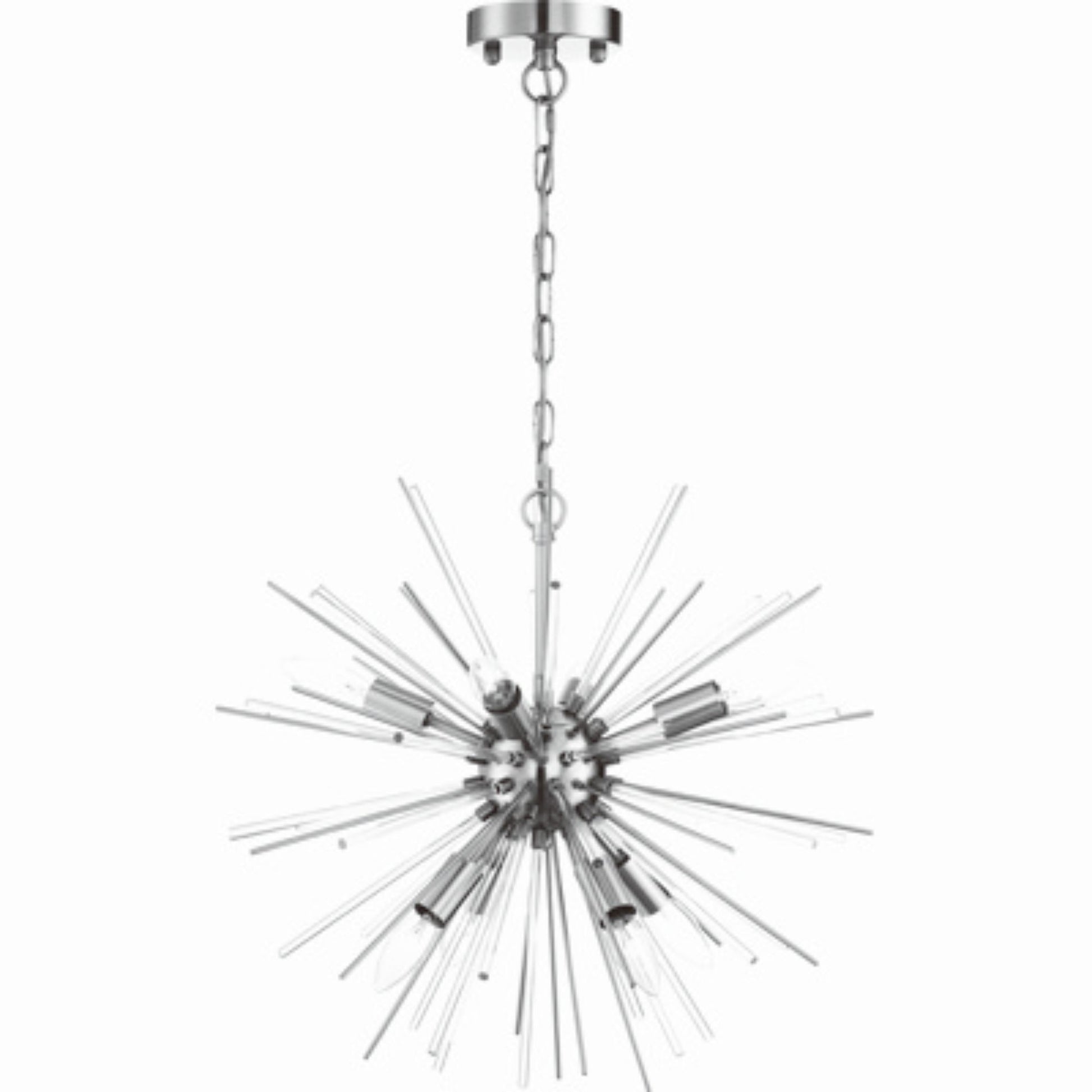 Cirrus 20" 8 Lights Chandelier, Nickel Finish - Bees Lighting