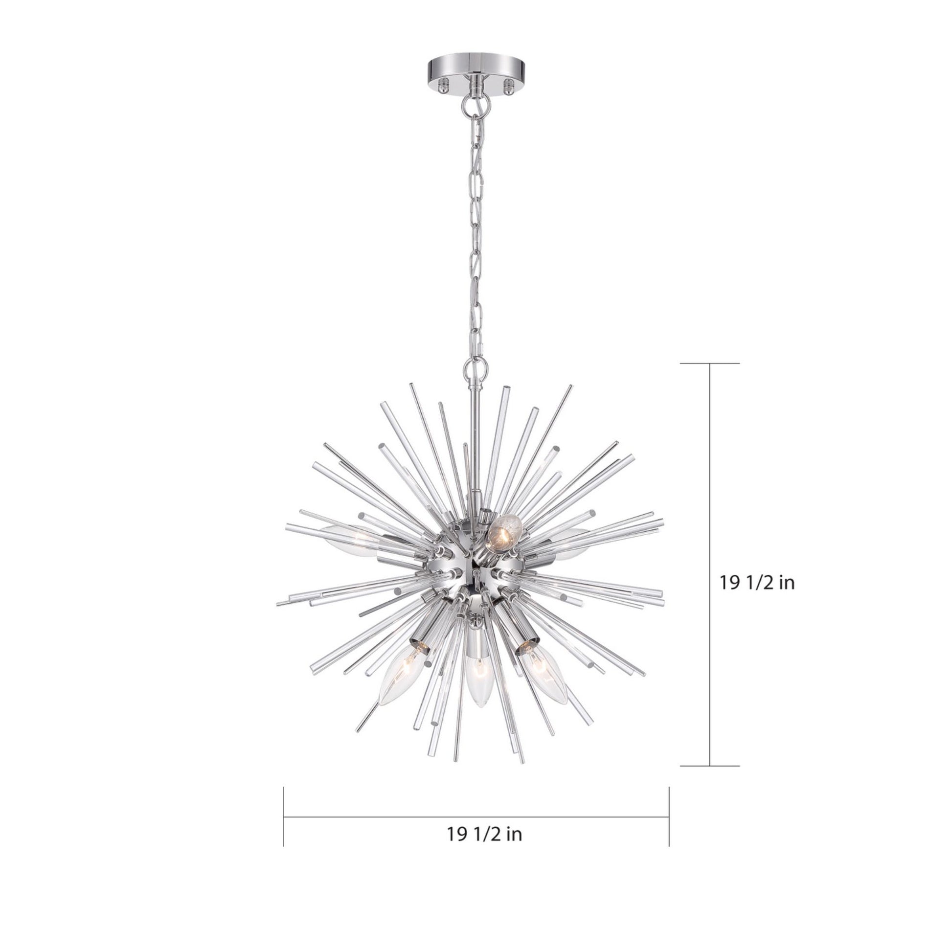 Cirrus 20" 8 Lights Chandelier, Nickel Finish - Bees Lighting