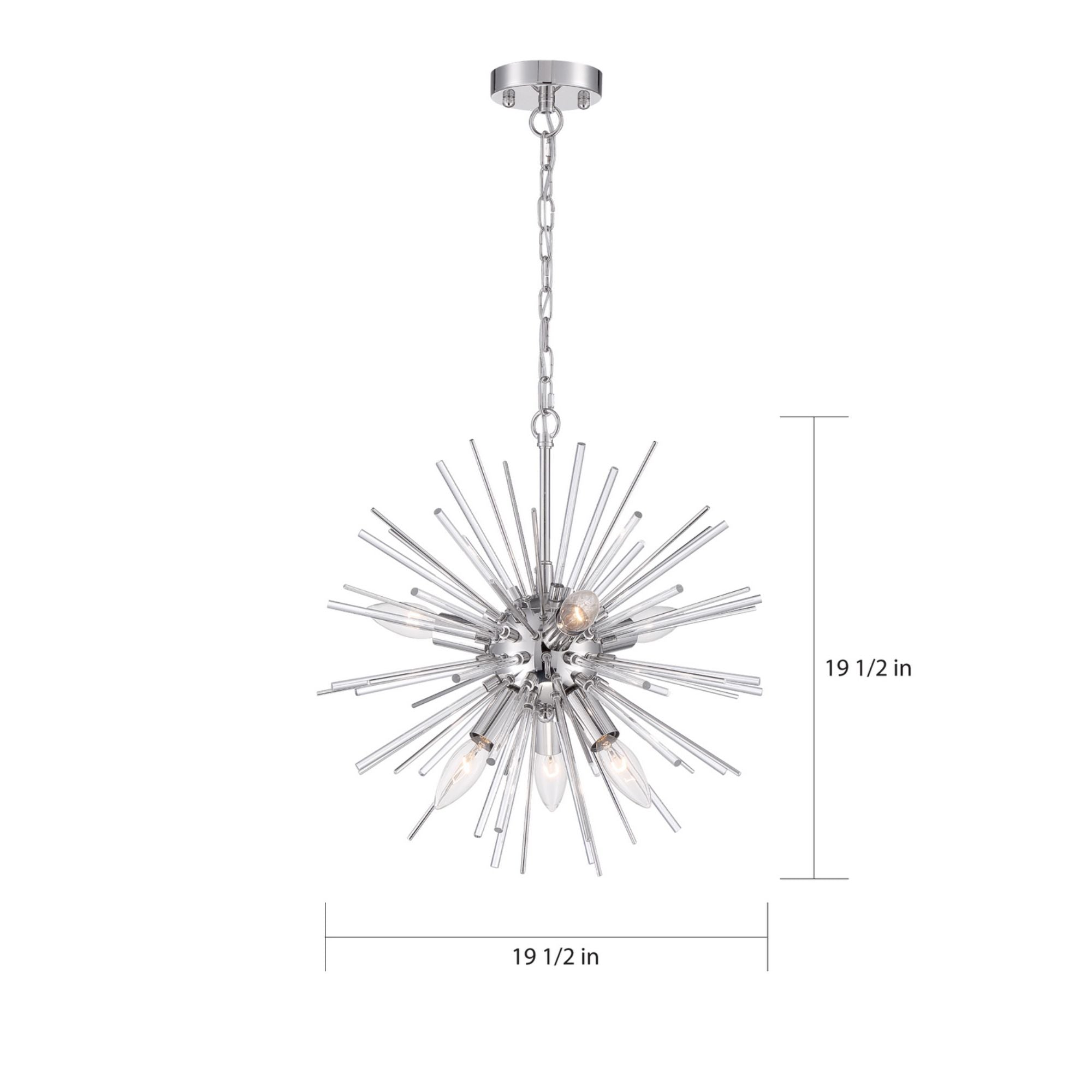 Cirrus 20" 8 Lights Chandelier, Nickel Finish - Bees Lighting