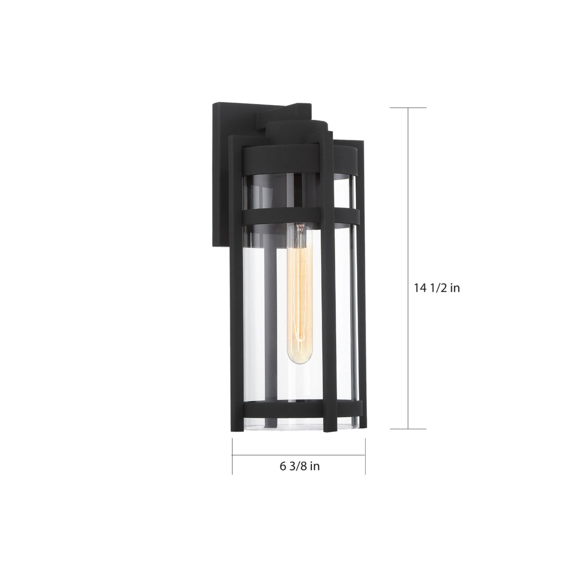 TofIno 15" Outdoor Wall Light, Black Finish - Bees Lighting