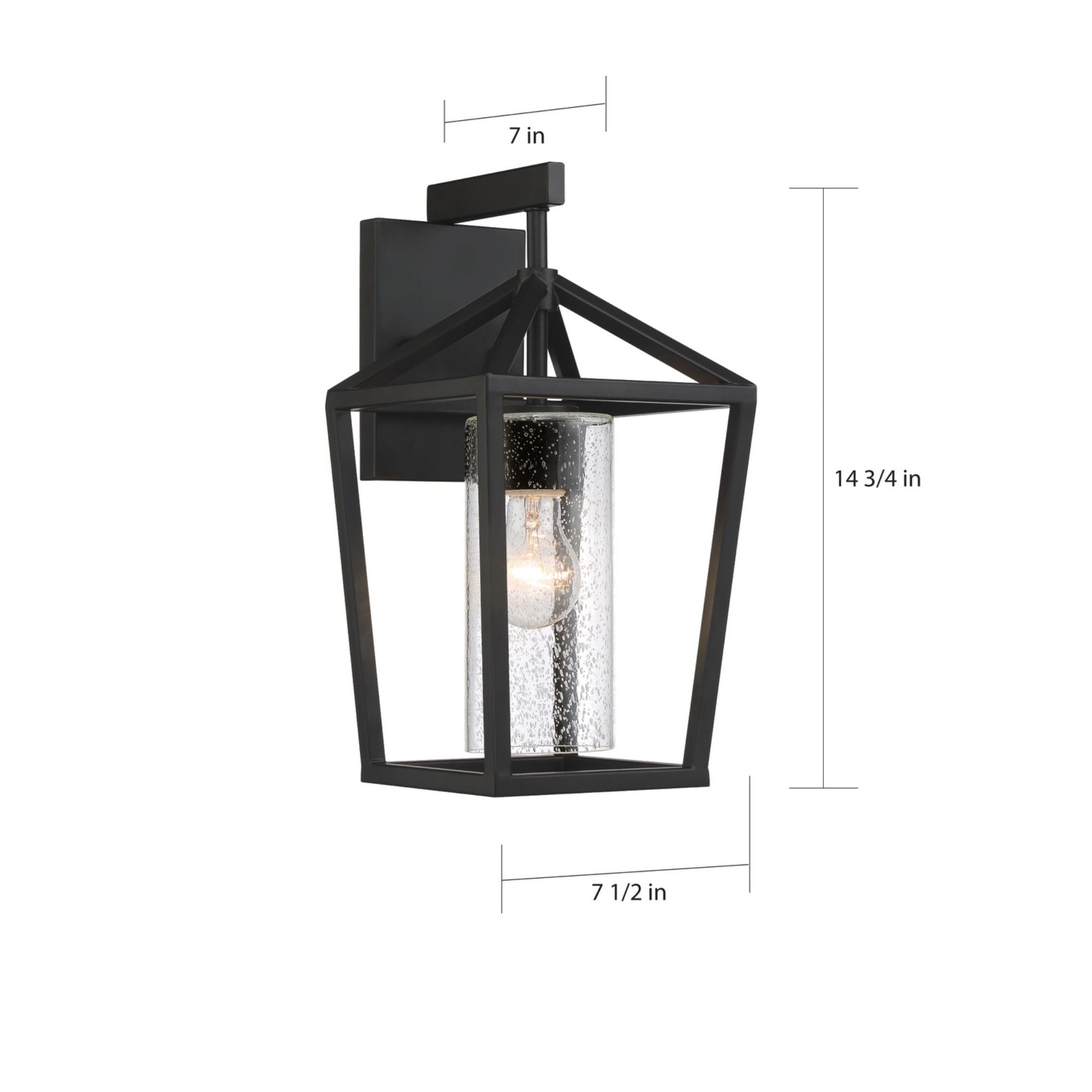 Hopewell 15" Outdoor Wall Light, Black Finish - Bees Lighting