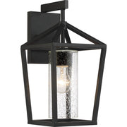 Hopewell Outdoor Wall Light Black Finish, Clear Seeded Glass - Bees Lighting