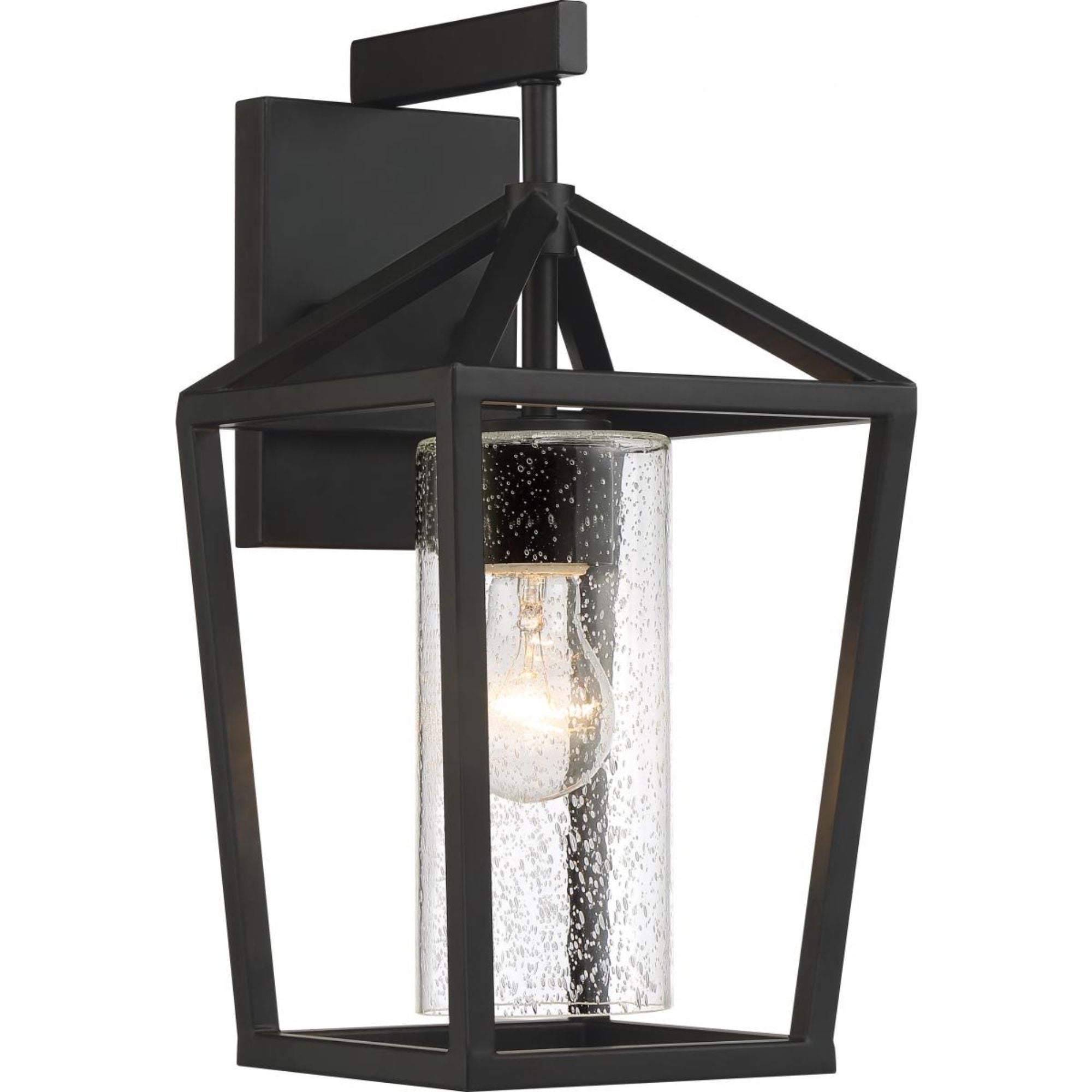 Hopewell Outdoor Wall Light Black Finish, Clear Seeded Glass - Bees Lighting