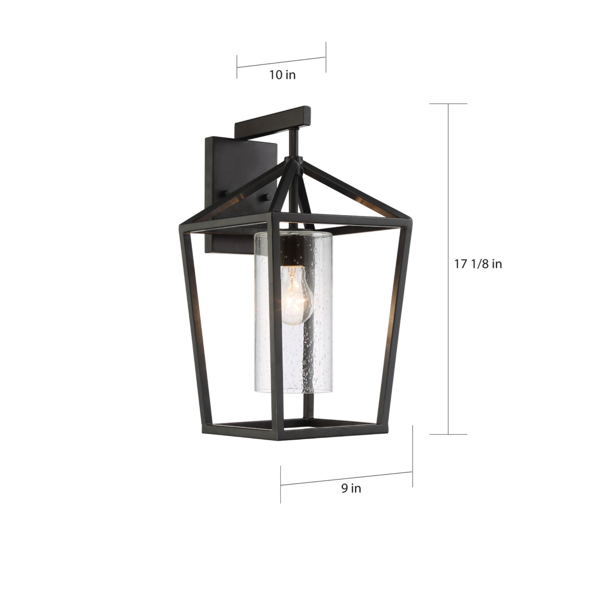 Hopewell 17" Outdoor Wall Light, Black Finish - Bees Lighting