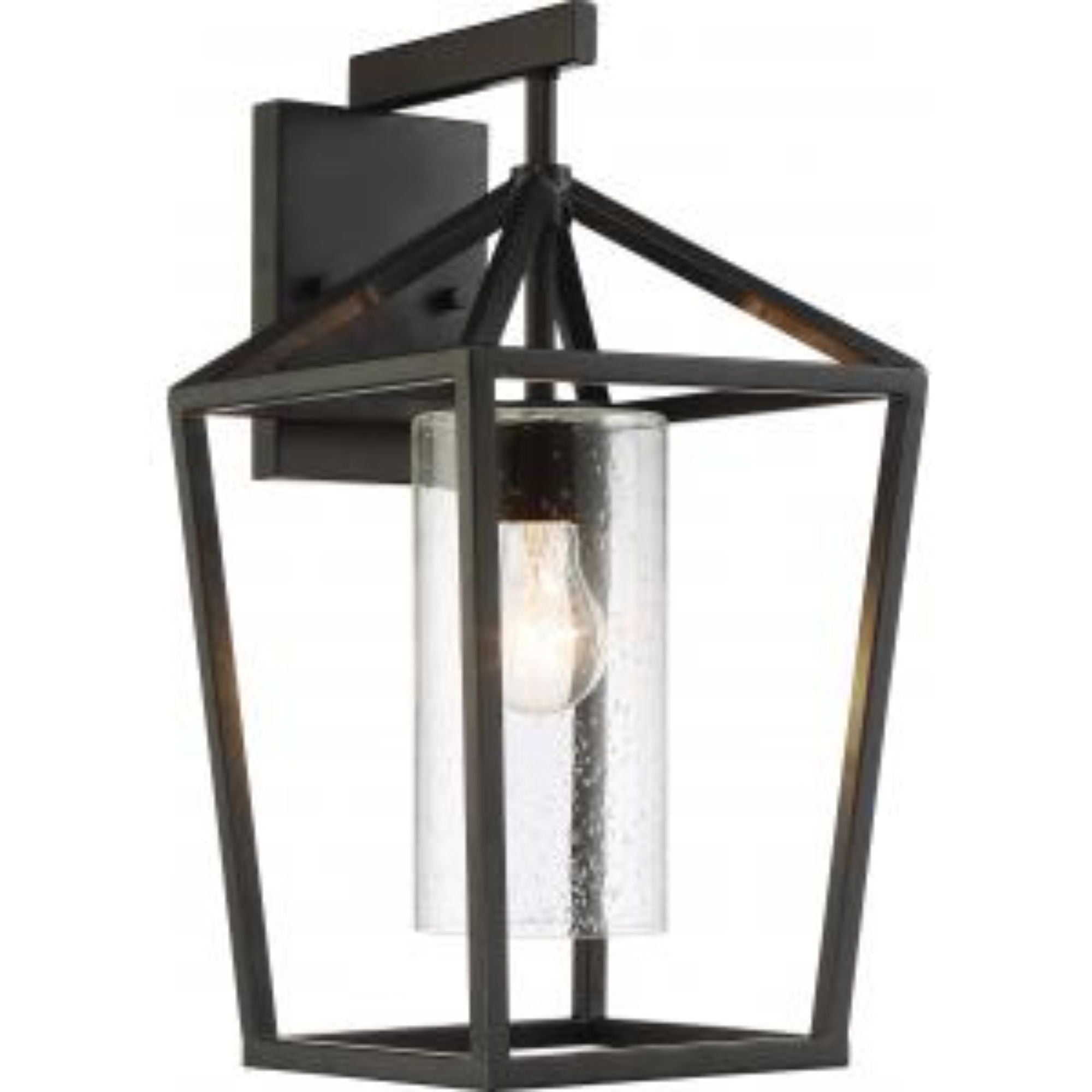 Hopewell Outdoor Wall Light Black Finish, Clear Seeded Glass - Bees Lighting