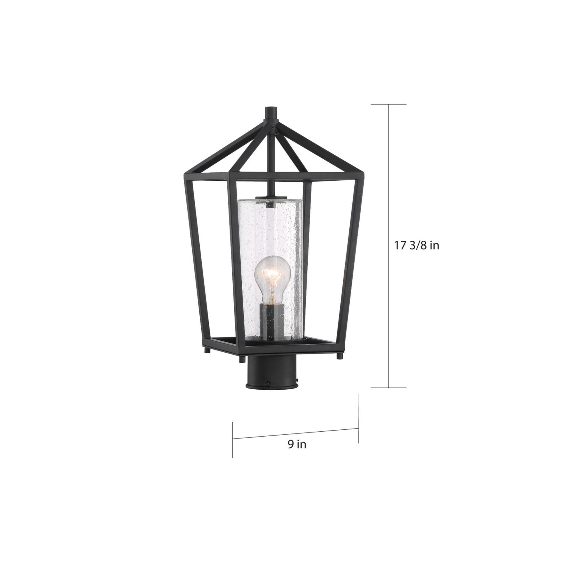Hopewell 18" Lantern Head, Black Finish - Bees Lighting