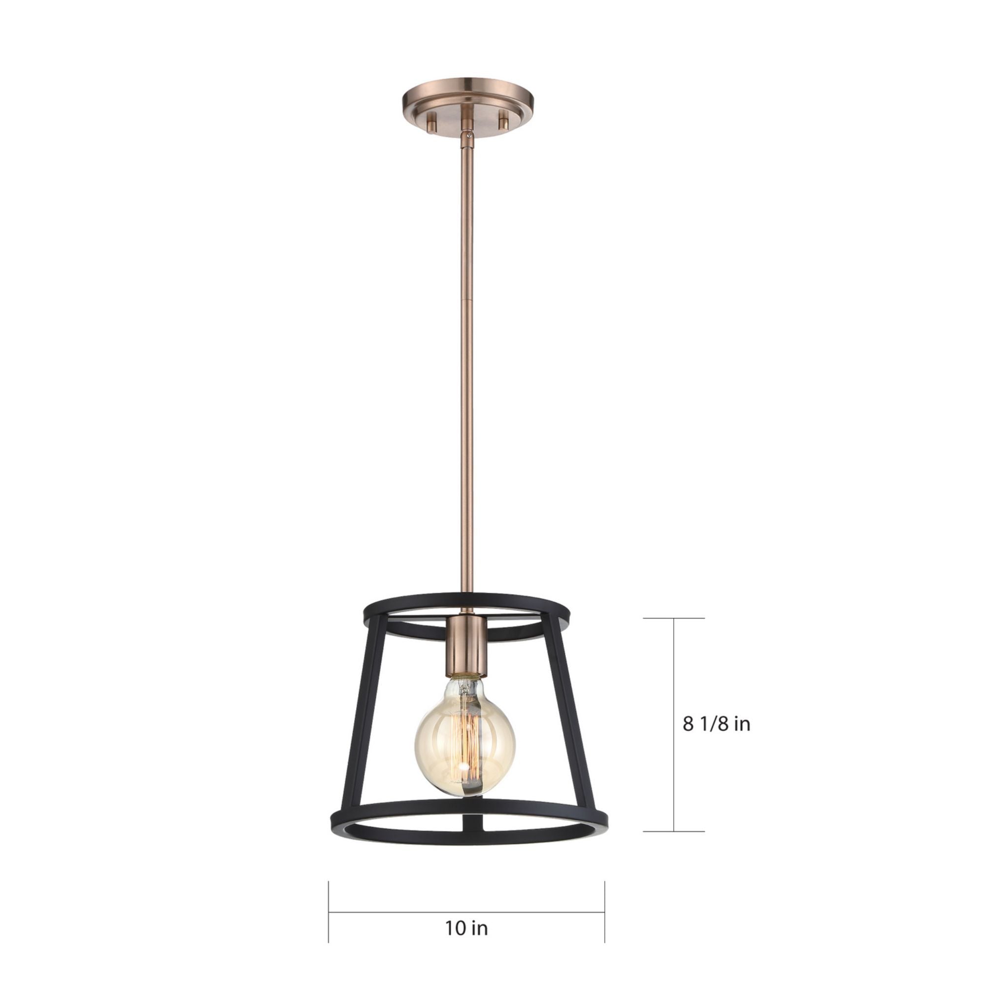 Chassis 10" Mini Pendant, Brass Finish - Bees Lighting