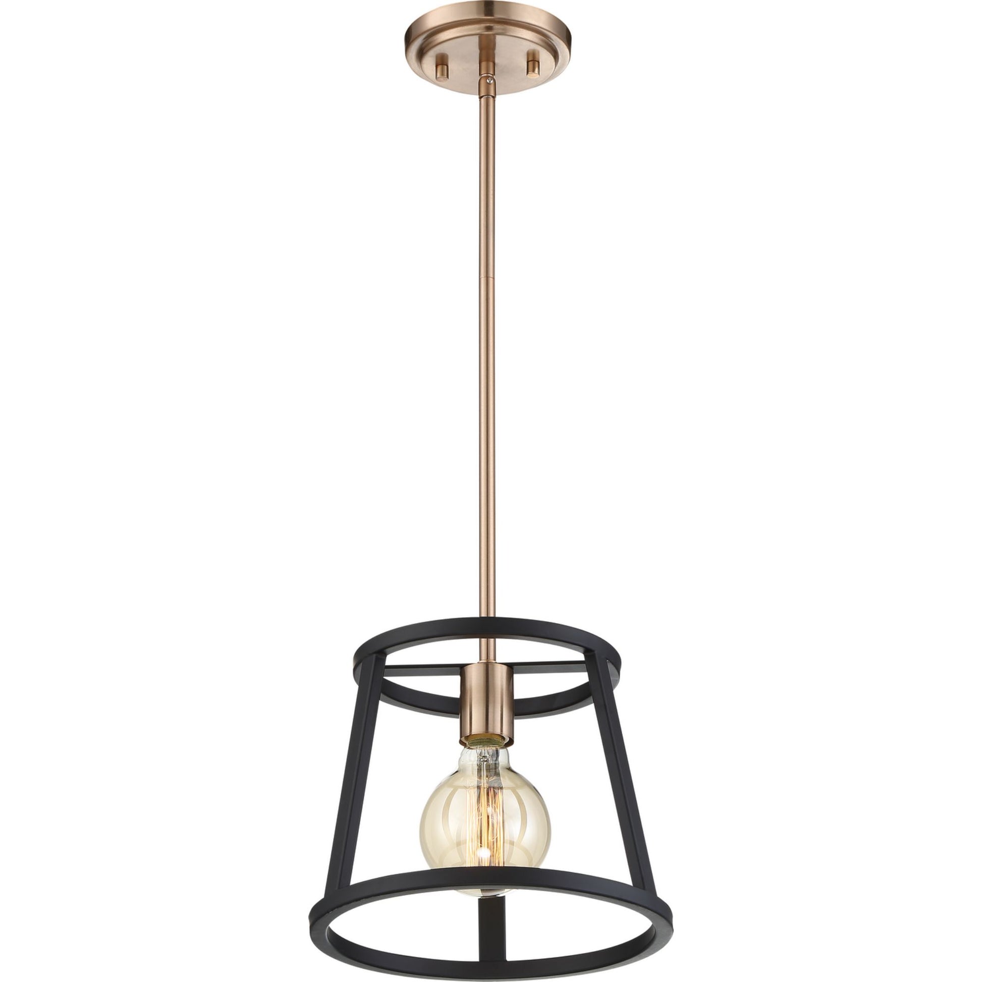Chassis Pendant Light Copper Brushed Brass and Matte Black Finish - Bees Lighting