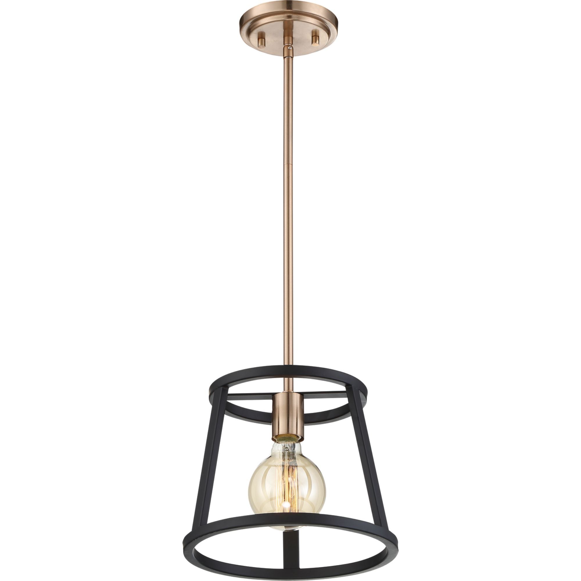 Chassis Pendant Light Copper Brushed Brass and Matte Black Finish - Bees Lighting