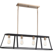 Chassis 40" 4 Lights Pendant, Brass Finish - Bees Lighting