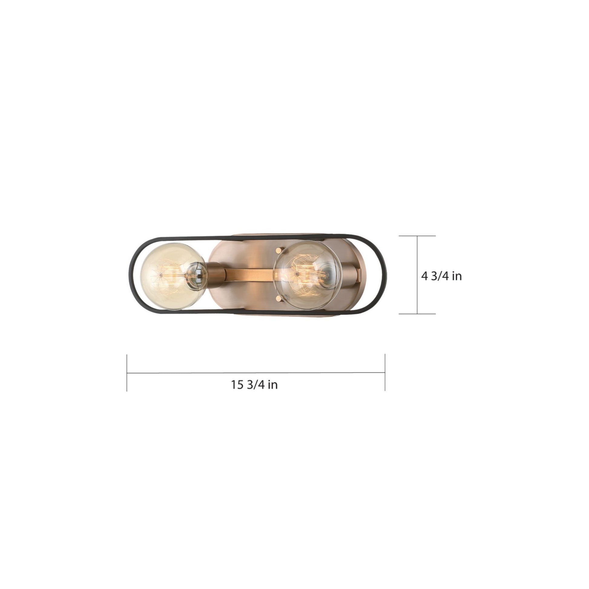 Chassis 16" 2 Lights Bath Vanity, Brass Finish - Bees Lighting