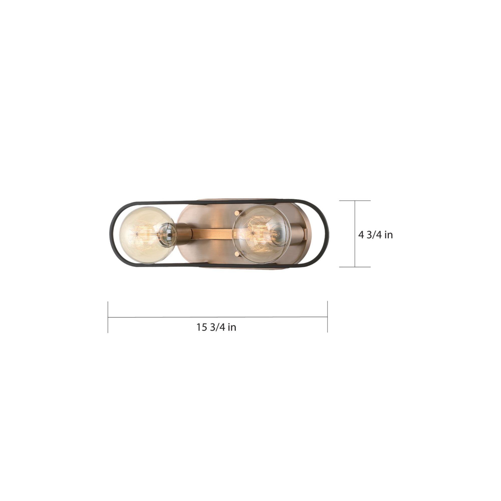 Chassis 16" 2 Lights Bath Vanity, Brass Finish - Bees Lighting