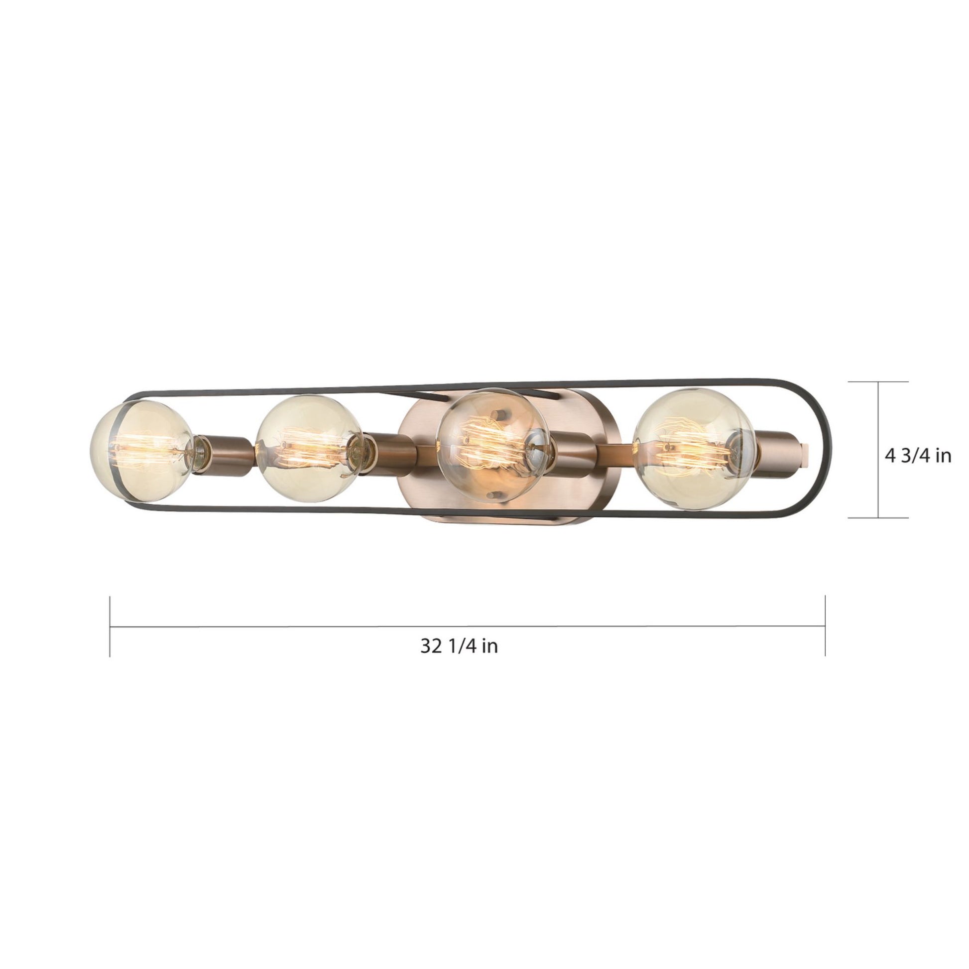 Chassis 32" 4 Lights Bath Vanity, Copper Finish - Bees Lighting