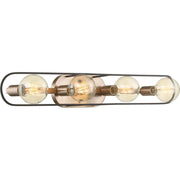 Chassis Vanity Light Copper Brushed Brass and Matte Black Finish - Bees Lighting