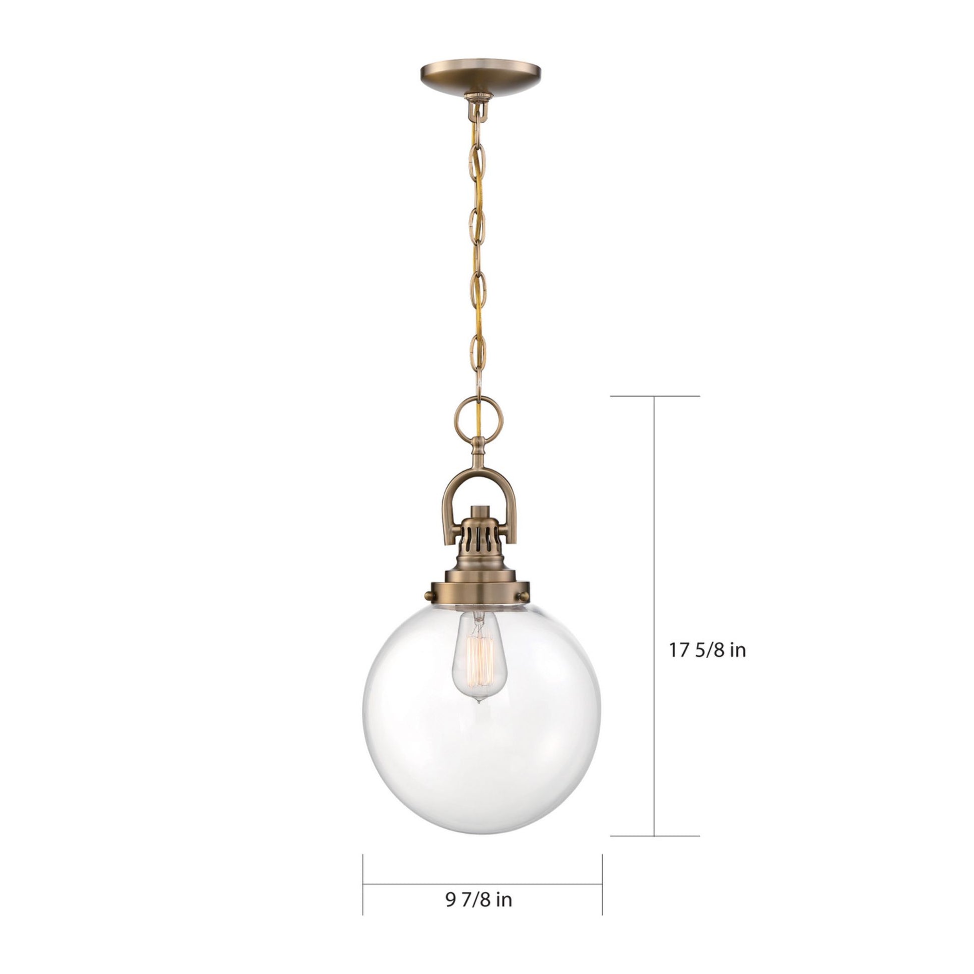 Skyloft 10" Pendant, Brass Finish - Bees Lighting