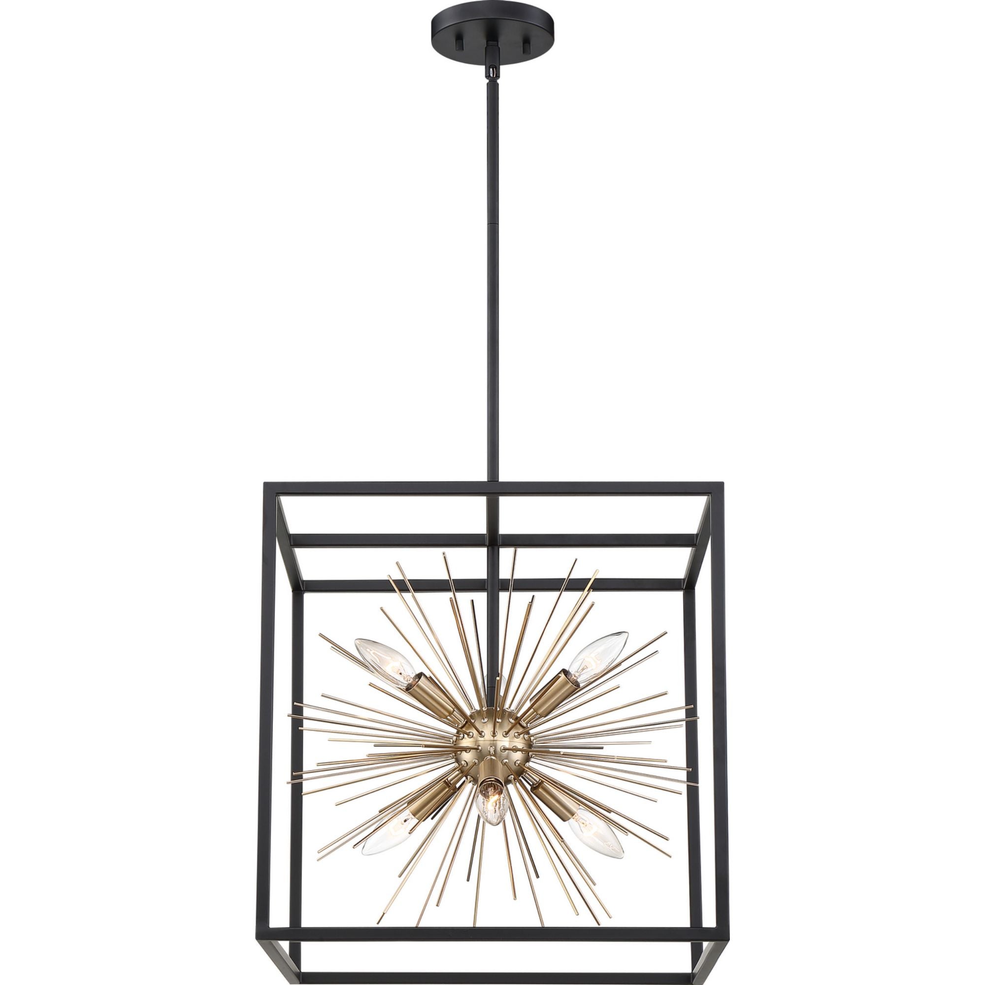 Spirefly 17" 6 Lights Pendant, Black Finish - Bees Lighting