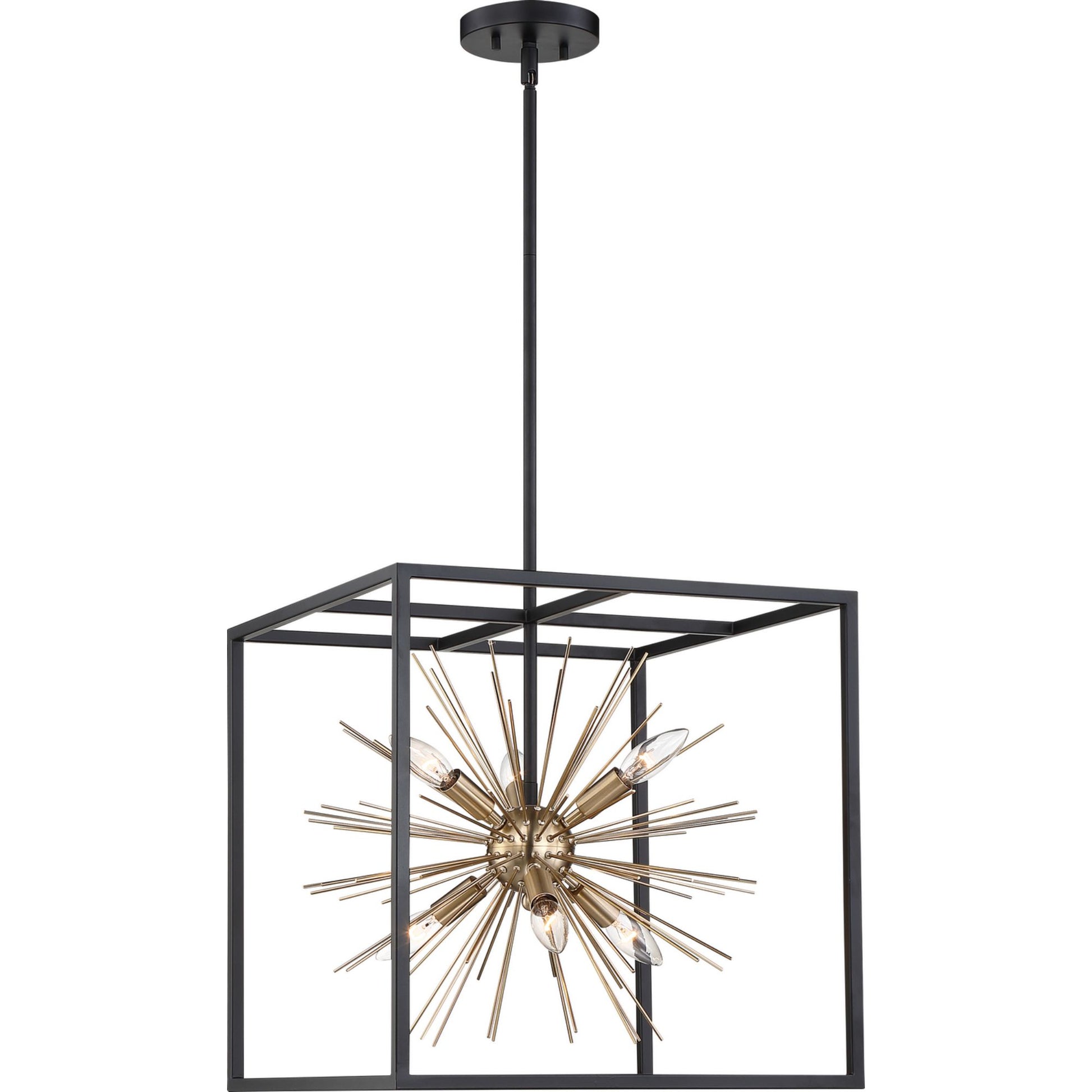 Spirefly 17" 6 Lights Pendant, Black Finish - Bees Lighting
