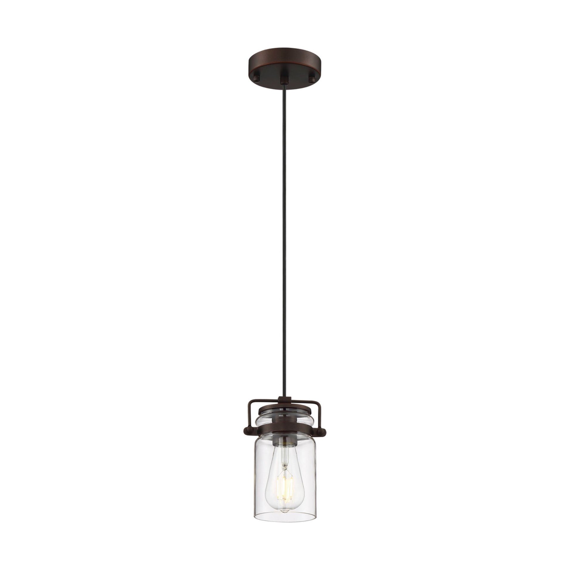 Antebellum 5" Mini Pendant, Mahogany Bronze / Clear Glass Finish - Bees Lighting
